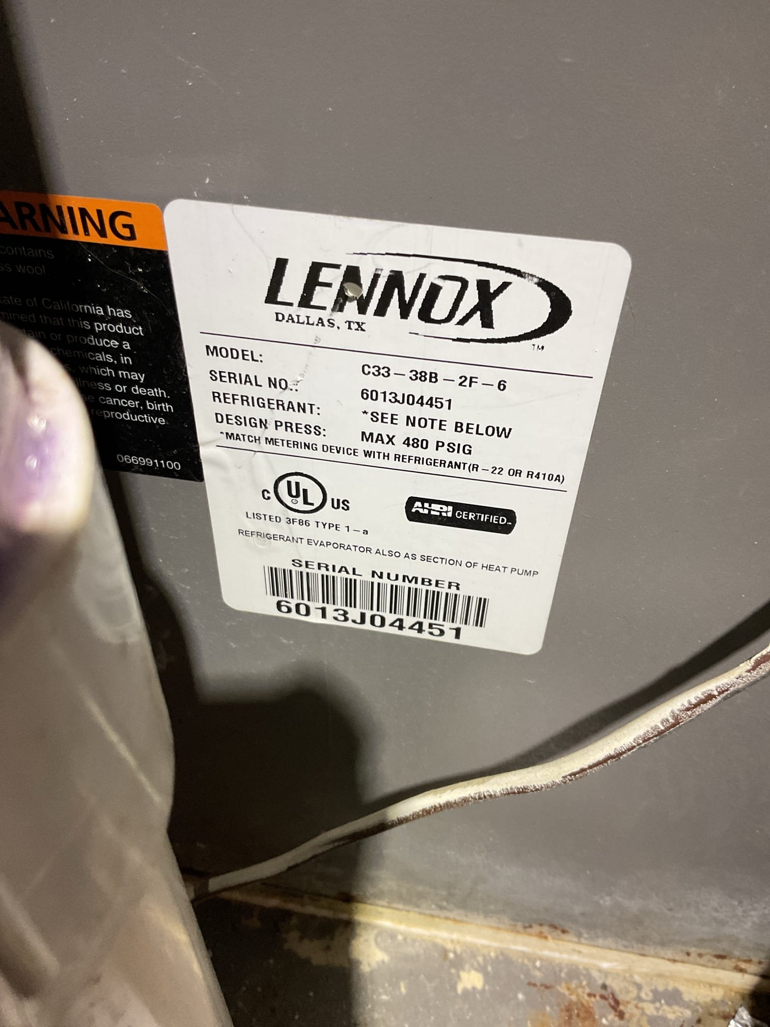 Completed AC tune up for 3 Ton  Lennox AC system
System is around 12-13 years old

16x25x5 filter ok. Homeowner will Replace in a month. Last replaced 10/14/25
Indoor and outdoor coils in good condition. Some rust on. Plat where u-bends are this is normal considering age of equipment. 
Inspected wiring, controls, electric motors and components; left estimates for surge protectors 
Measured temperature split and static pressure 
Inspected drains; there is no overfill protection switch. Provided estimate to install safe-t-switch. Also left estimate for wet switch which is a more reliable floor style water shut off switch. 
Checked integrity of compressor motor (mega ohm test)

Assessed refrigerant charge checked pressures. Ok

AC system operating well at this time but lacks surge protection and industry standard water safeties at indoor equipment Equipment is 12-13 years old which is considered beyond replacement age for force air system. Recommend upgrading system. Homeowner had a consu