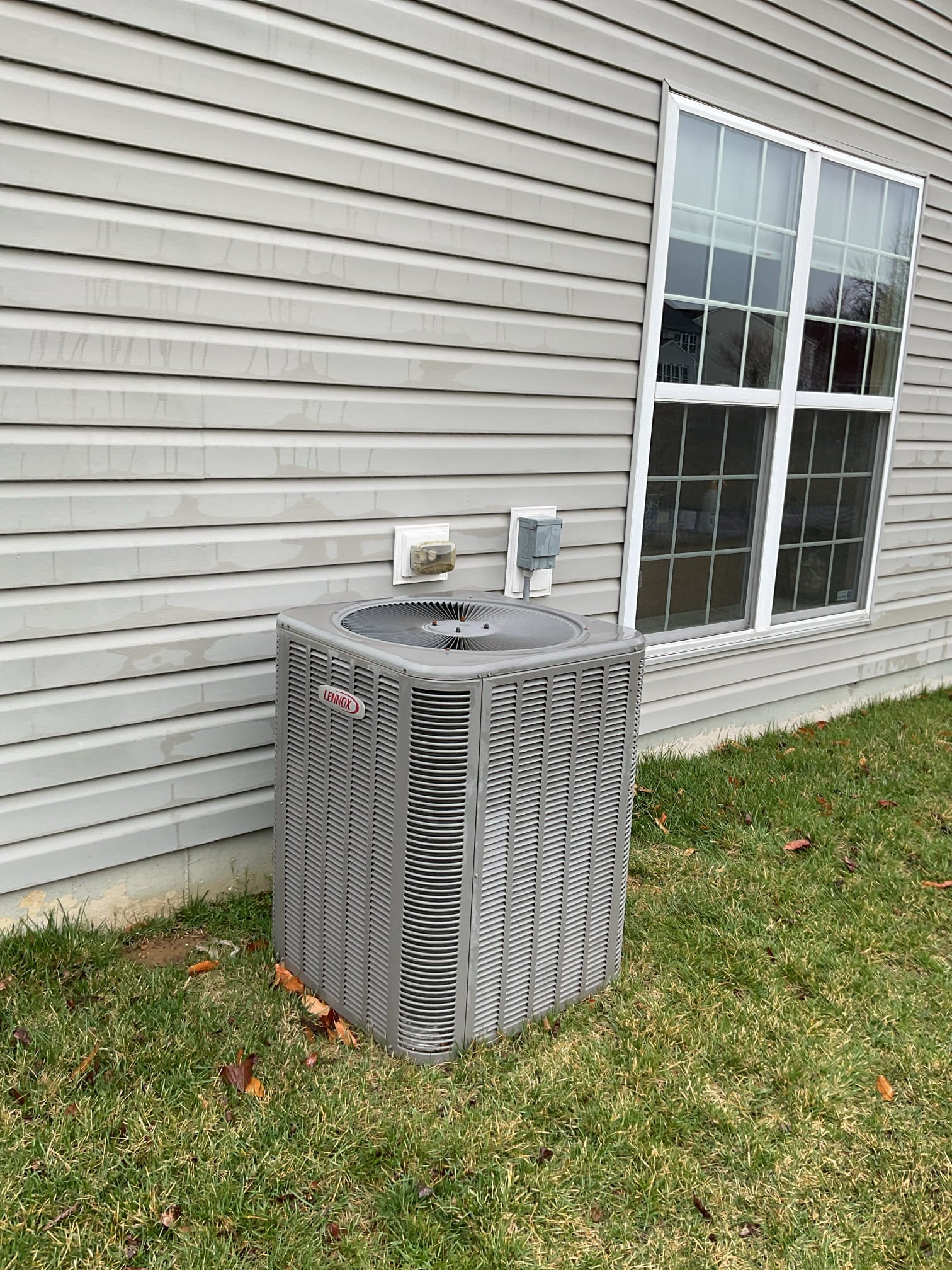 Completed AC tune up for 3 Ton  Lennox AC system
System is around 12-13 years old

16x25x5 filter ok. Homeowner will Replace in a month. Last replaced 10/14/25
Indoor and outdoor coils in good condition. Some rust on. Plat where u-bends are this is normal considering age of equipment. 
Inspected wiring, controls, electric motors and components; left estimates for surge protectors 
Measured temperature split and static pressure 
Inspected drains; there is no overfill protection switch. Provided estimate to install safe-t-switch. Also left estimate for wet switch which is a more reliable floor style water shut off switch. 
Checked integrity of compressor motor (mega ohm test)

Assessed refrigerant charge checked pressures. Ok

AC system operating well at this time but lacks surge protection and industry standard water safeties at indoor equipment Equipment is 12-13 years old which is considered beyond replacement age for force air system. Recommend upgrading system. Homeowner had a consu