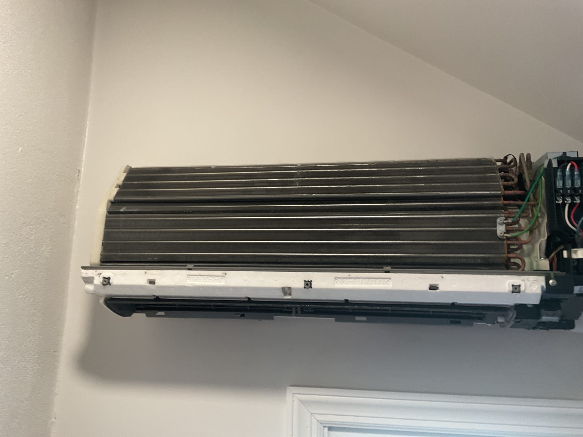 3/24/26. Performed precision a/c tune up on 2019 Daikin mini split system. Cleaned wasable filters. Homeowner pointed out to me that they were getting a lot of black specs all over desk on third floor. Recommend to homeowner that we do a deep blower wheel cleaning with mini split bib and battery pressure washer. Took apart all covers and pressure washed outside. Thouroghly cleaned blower wheel and coil. Dryer out head with air. Ran system in cooling mode. Checked temperature split it was 20 degrees. 