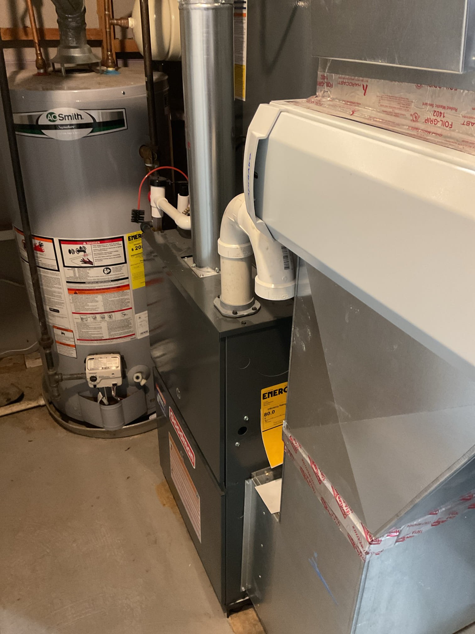 I arrived for a noise on the duct work , I ended up completing the customers a/c check up , he was scheduled in may. I checked all my static pressures for heating and cooling. Cooling static is good , heating static is on the higher end of the performance chart . The filter was replaced  and I secured a plate in the blower compartment that was loose also causing the duct noise . He will monitor the duct noise and I will speak with Mike and Joe . 

I arrived to the customers home to service their 4 month old Goodman  a/c side of the system . I checked the wiring connections ans the voltages . I checked the indoor air filter , the filter size is a 413 . I Inspected the indoor coil and tested the primary drain pan and cleared and tested the ez trap . I flushed the drains with water to tested the trap and the pump. I Took indoor temp splits at the return and the supply  and checked the blower motor amperage draws and the static pressure. I looked at the outdoor unit wiring connections and 