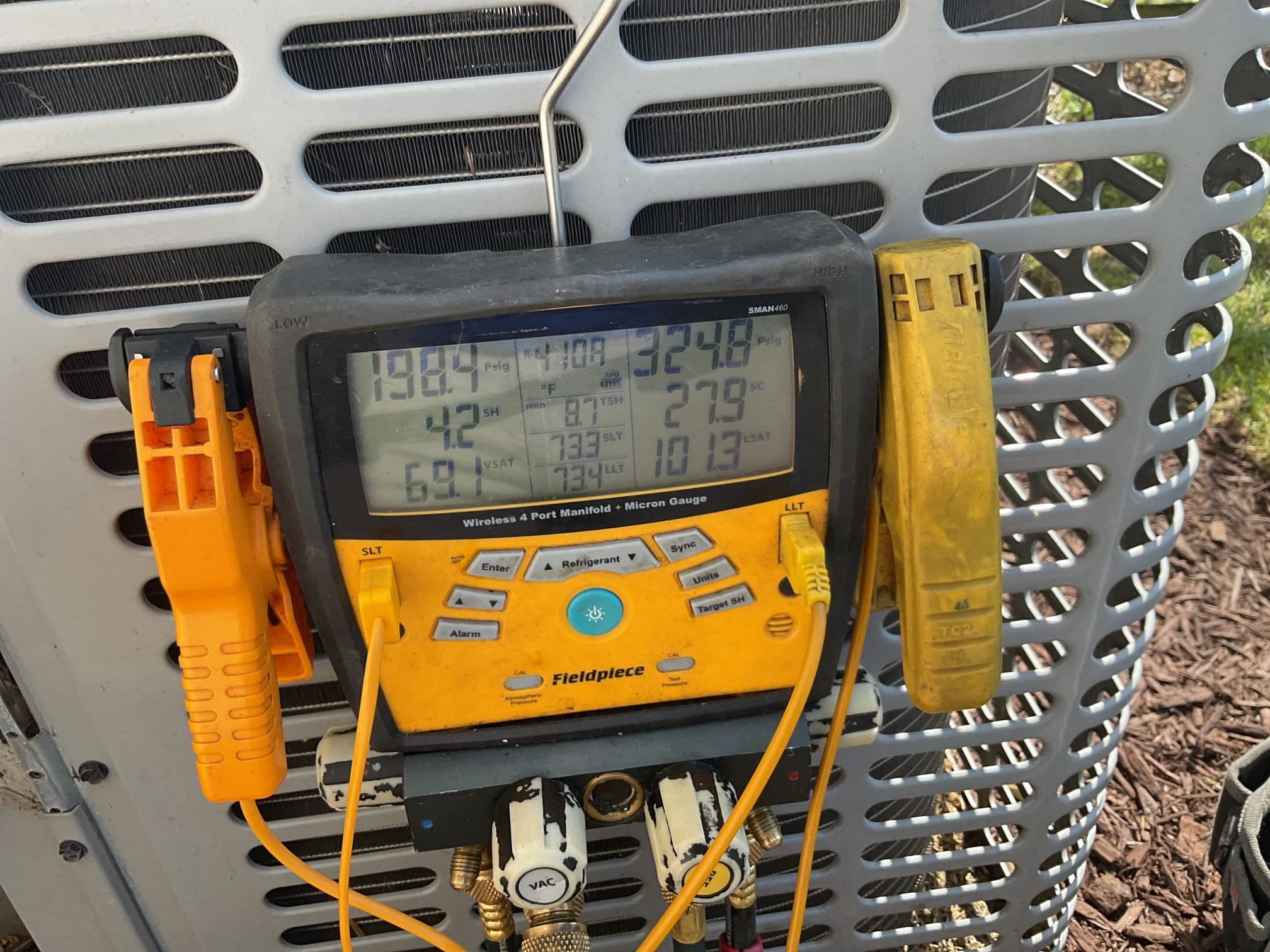 3/27/26. Performed precision a/c tune up on ncp package unit. Replaced 16x25x1 air filter. Checked all electrical connections and components. Checked temperature split. Flushed water through ez trap. Found some bacterial growth in system, provided estimate to install Apcox uv air purifier.   Tested duel capacitor. Checked refrigerant pressures and temperatures at system. A/c is working properly at time of service. 
Customer could benefit from a uv air purifier for whole home