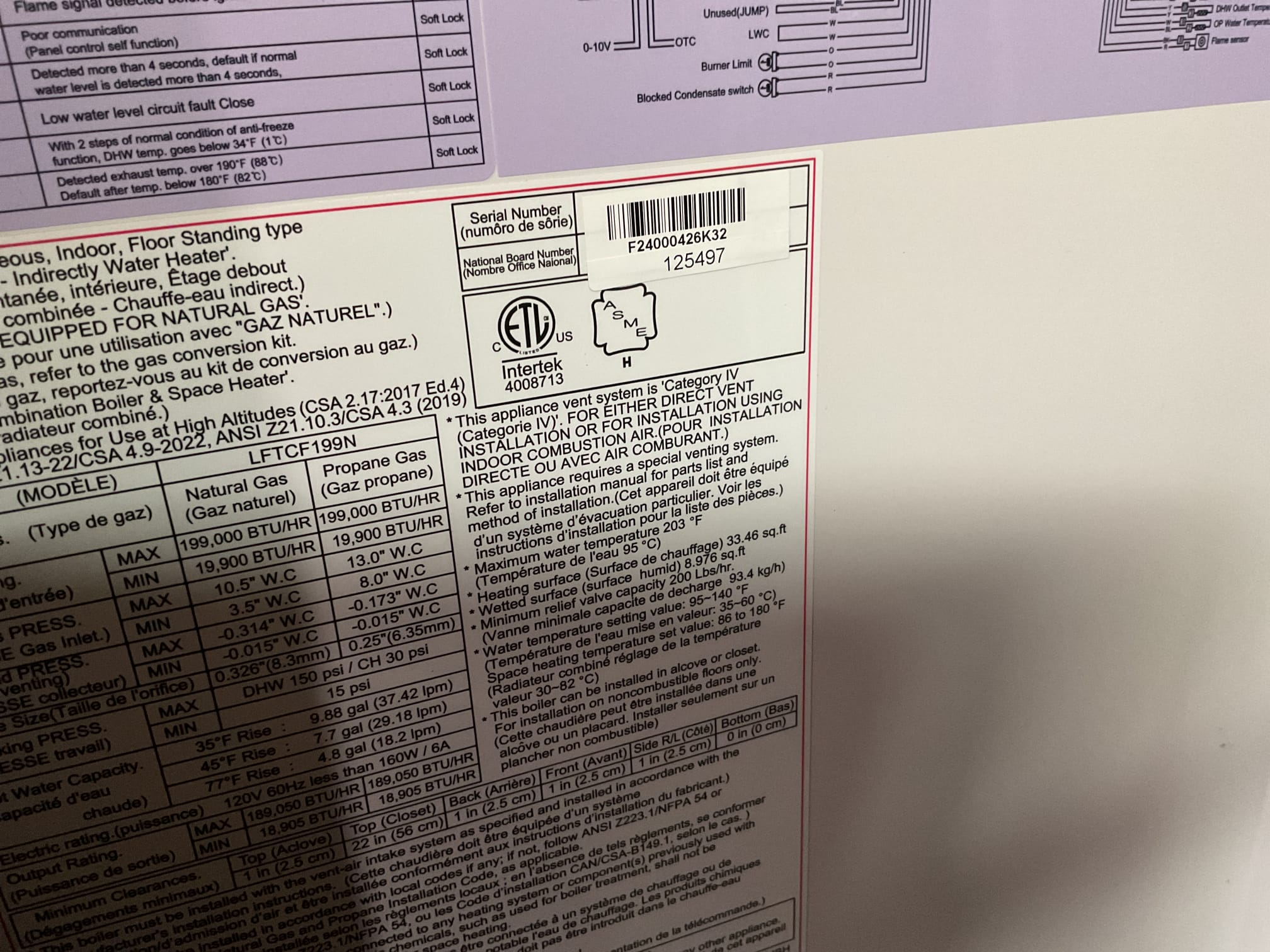 3/27/26 
 Performed precision heat tune up on 2025 Laars propane gas boiler. Checked all electrical connections and components. Boiler pressure is at 14 psi. Inspected condensation assembly, trap is clear of debris. Inspected ignition assembly all in good working order. Ran both zones on boiler. Tested circulator pumps. Both zones getting hot. Performed combustion test. 

2025 Mitsubishi air handler and wall hung. Aprilaire media filter ok. Wasable filters are clean. Checked all electrical connections and components. Checked temperature rise on both. Poured water in condensation drain and tested. Checked amp draw on all motors. Homeowner had already set up the WiFi for the mini split air handler and connected to her phone. Heat pump is working properly at time of service. 