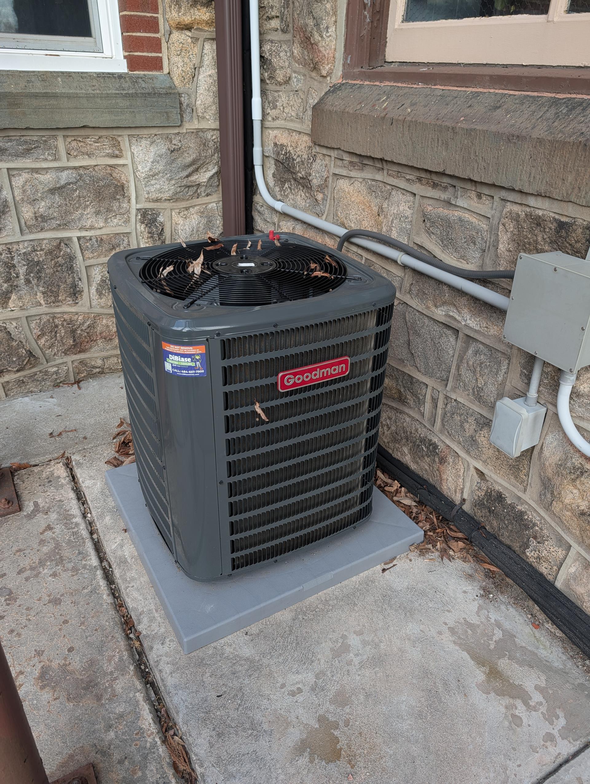 Completed AC tune up for 2.5 Ton Amana AC system

16x20x1 filter ok 
Indoor and outdoor coils in good condition 
Inspected wiring, controls, electric motors and components. Indoor blower motor has surge protector, outdoor equipment does not. Provided email estimate
 
Measured temperature split and static pressure 
Inspected drains; cleared EZ trap, tested pump; added treatment tabs to drain pan. 
Checked integrity of compressor motor (mega ohm test)

Assessed refrigerant charge checked pressures. 

AC system operating well at this time. 

*Steam is still on to campus so cooling not truly available until April 17 when Steam will be shut off. 