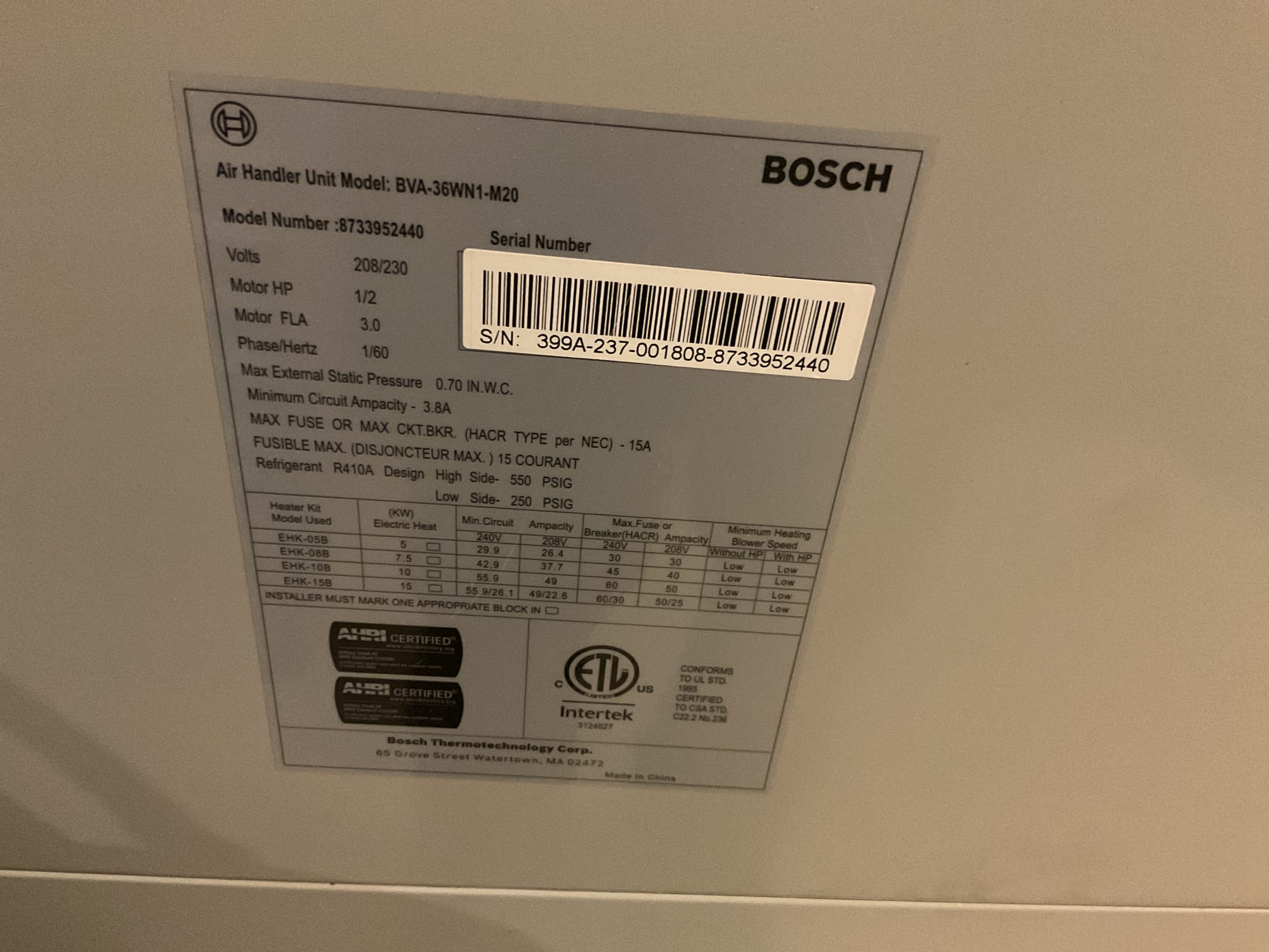 3/30/26. Performed precision a/c tune up on 2022 Bosch heat pump system. Replaced aprilaire 413, homeowner provided options. Checked all electrical connections and components. Flushed ez trap. Found no surge protection on x-13 blower motor, provided estimate. Inspected evaporator coil. Checked all refrigerant pressures and temperatures at digital board. Bosch heat pump is working properly at time of service. 