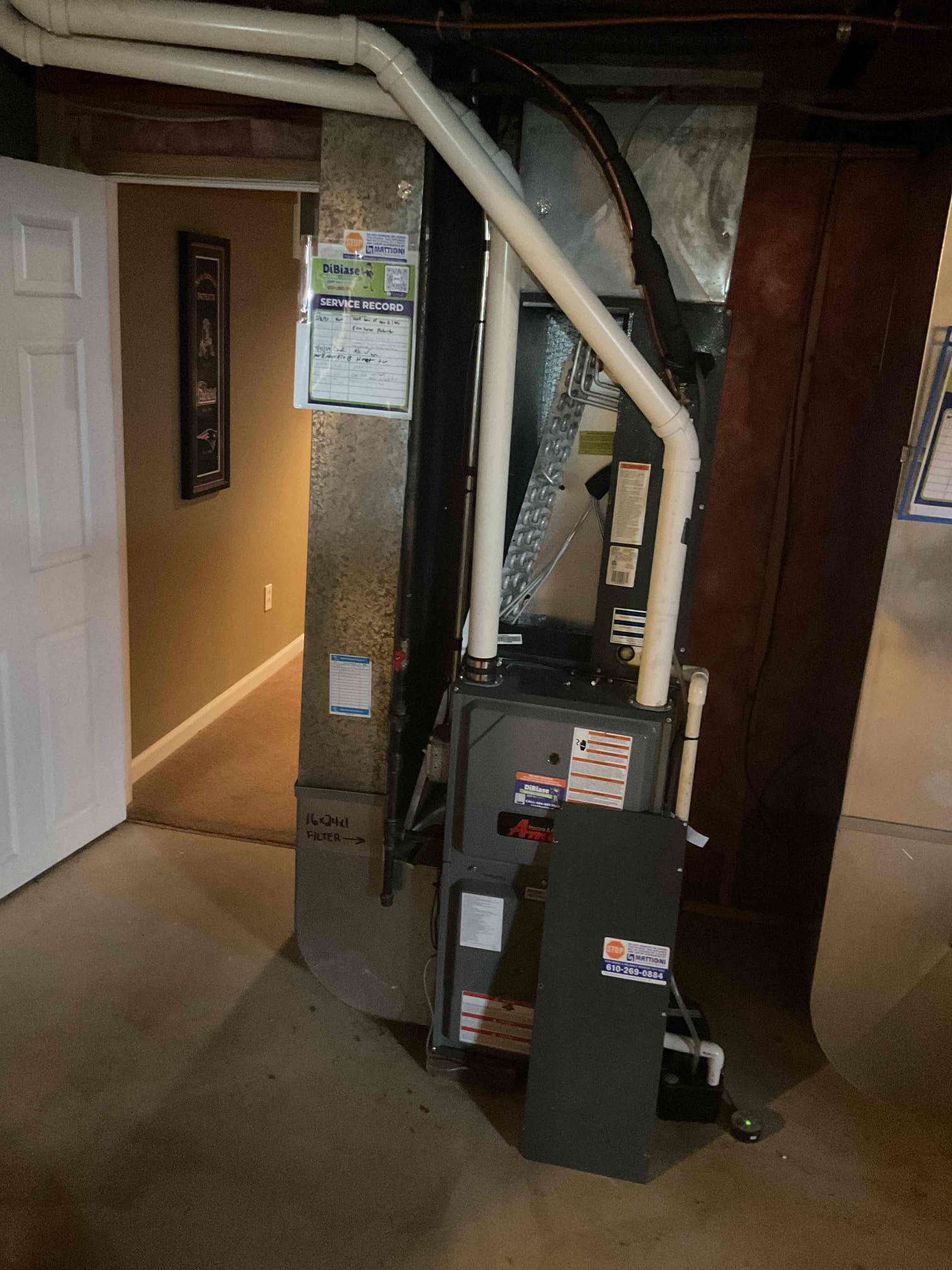 Luis 3-30-26 performed ac tune up on two ac units, first floor carrier 3.5 ton and Amana 2.5 ton. Check electrical system, blower compartment and drain system. Test drain and pumps ok. Check airflows supply and return, check and inspect indoor and outdoor coils. Measure refrigerant levels and pressures, check electrical system on outdoor ac units. First floor carrier system is working properly at time of service, unit is 11 year old currently in the phase where parts start to fail, customer is aware unit age. I provided estimate to add ac renew and install potential relay with start capacitor.

Amana ac unit, found outdoor unit very low on refrigerant, unit would not come on (low pressure switch activated) I talked to customer about this issue. Provided estimate to find leak with nitrogen, customer approved 
Leak search unit, pressurize system and isolate indoor and outdoor to check for leaks pressure test system found Indoor coil leaking. I check connections and outdoor coil no signs 