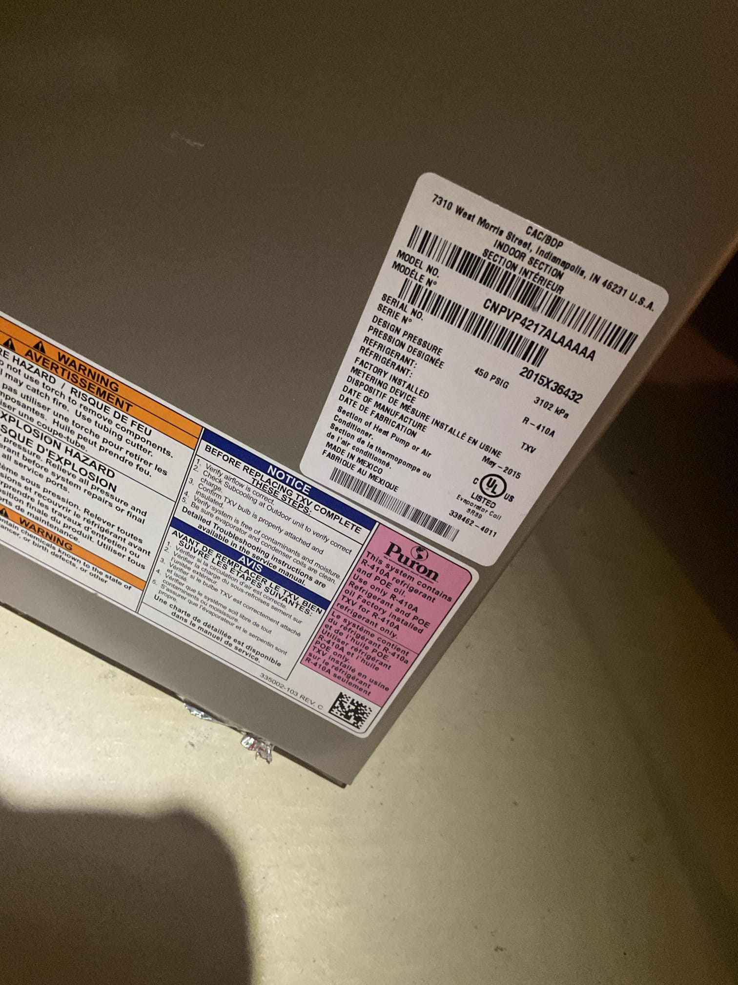 Luis 3-30-26 performed ac tune up on two ac units, first floor carrier 3.5 ton and Amana 2.5 ton. Check electrical system, blower compartment and drain system. Test drain and pumps ok. Check airflows supply and return, check and inspect indoor and outdoor coils. Measure refrigerant levels and pressures, check electrical system on outdoor ac units. First floor carrier system is working properly at time of service, unit is 11 year old currently in the phase where parts start to fail, customer is aware unit age. I provided estimate to add ac renew and install potential relay with start capacitor.

Amana ac unit, found outdoor unit very low on refrigerant, unit would not come on (low pressure switch activated) I talked to customer about this issue. Provided estimate to find leak with nitrogen, customer approved 
Leak search unit, pressurize system and isolate indoor and outdoor to check for leaks pressure test system found Indoor coil leaking. I check connections and outdoor coil no signs 