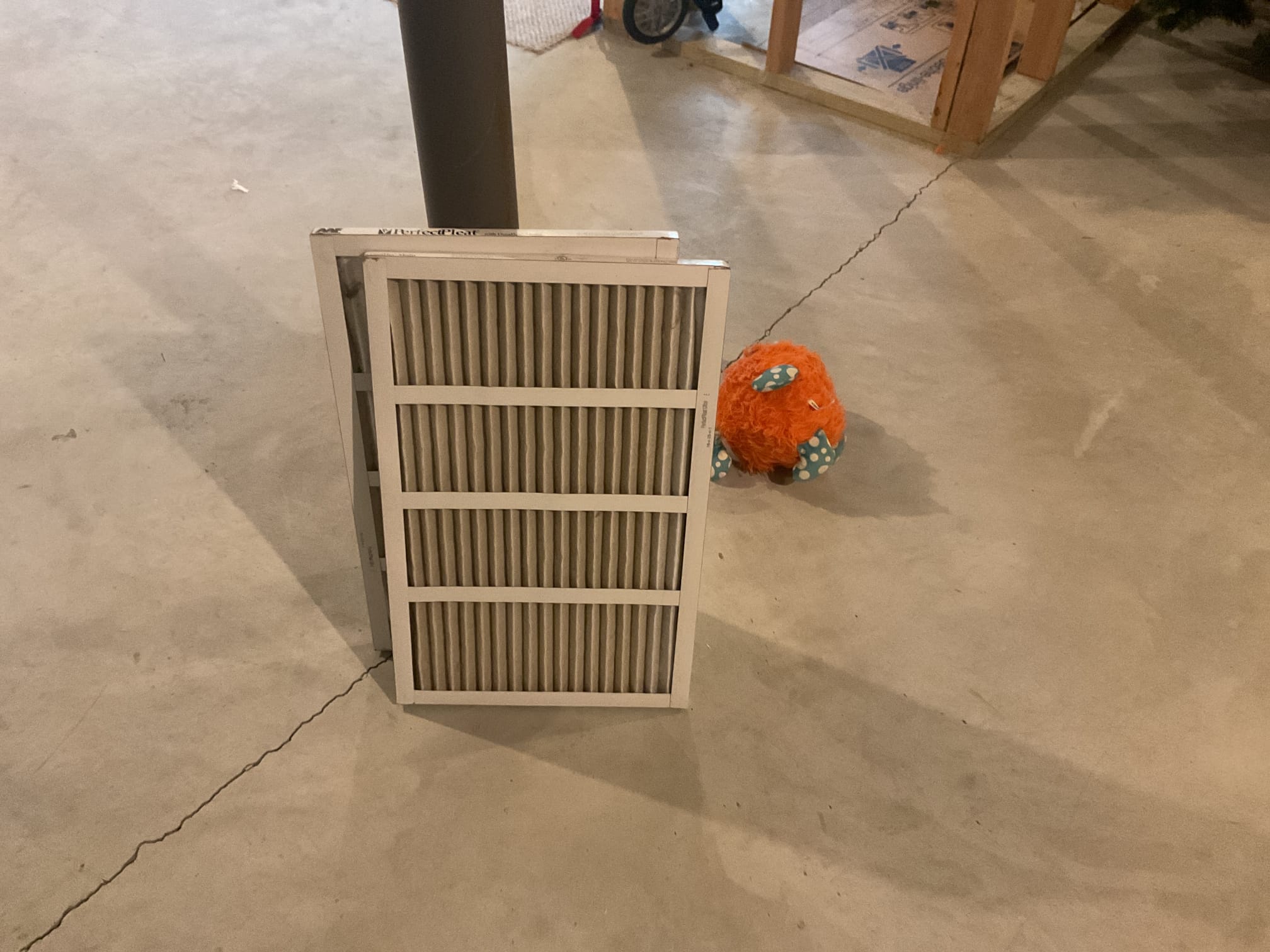 4/1/26. Performed precision a/c tune up on 2010 Goodman a/c. Replaced 16x25x1 air filter. Checked all electrical connections and components. Found no water protection on system and a lot of debris in old trap, recommend installing ez trap, installed and tested operation. Also found some bacterial growth inside fiberglass supply plenum, provided option to install Apcox uv air purifier. Checked refrigerant pressures and temperatures. A/c. is at replacement age and do not know how long it will last. A/c is working at time of service. 