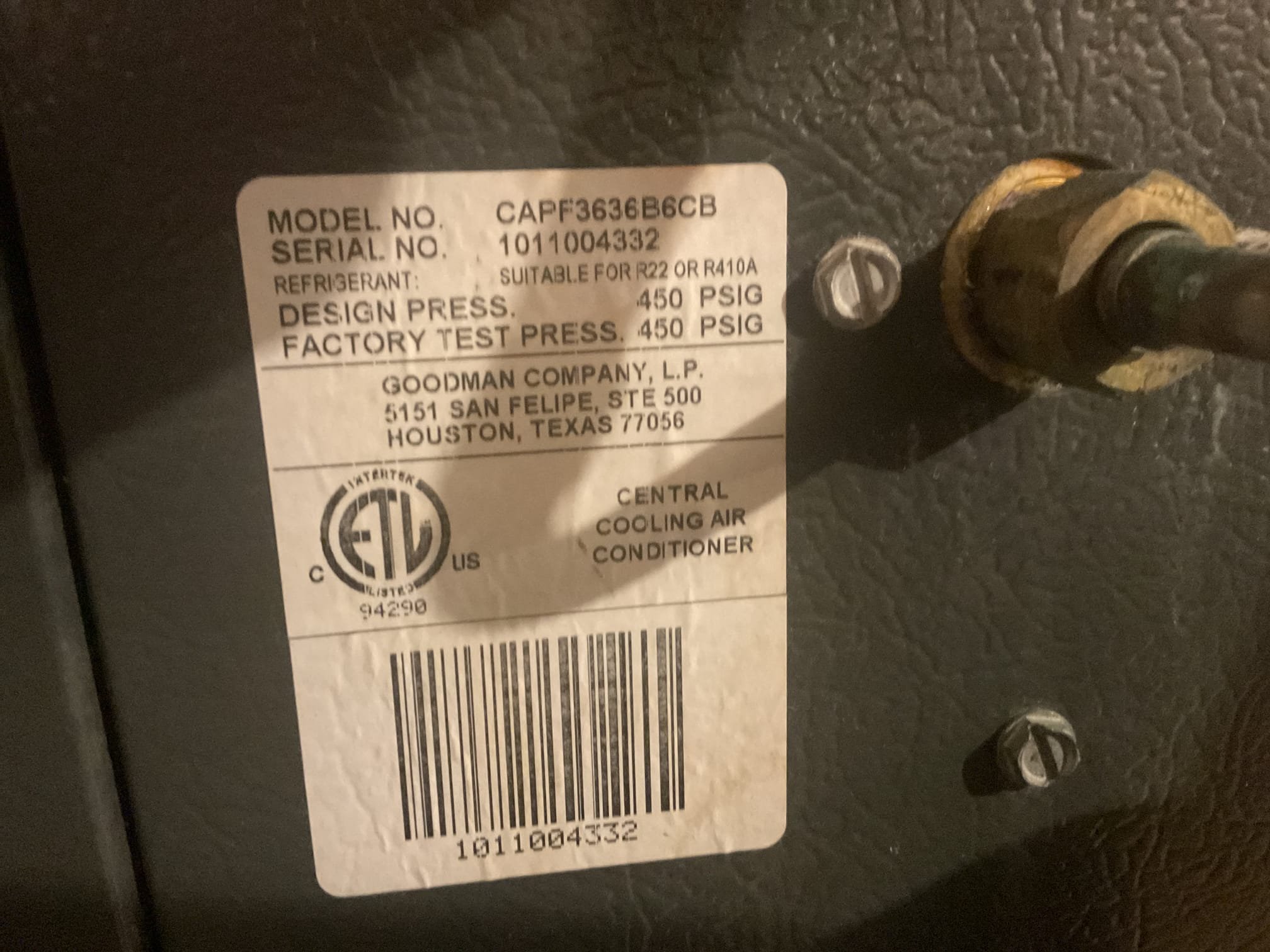 4/1/26. Performed precision a/c tune up on 2010 Goodman a/. Replaced aprilaire 413 air filter ( homeowner provided). Checked all electrical connections and components. Found evaporator coil at indoor very rusted and corroded. Checked temperature split. Found finished basement with not water protection, proved estimate to install ez trap, also found no surge protection for control board and Ecm motor, provided option. Checked 410a refrigerant pressures. A/c is working at this time but is 16 years old  and don’t know how much longer the system will last would recommend starting to think about replacement. A/c is working at time of service. 