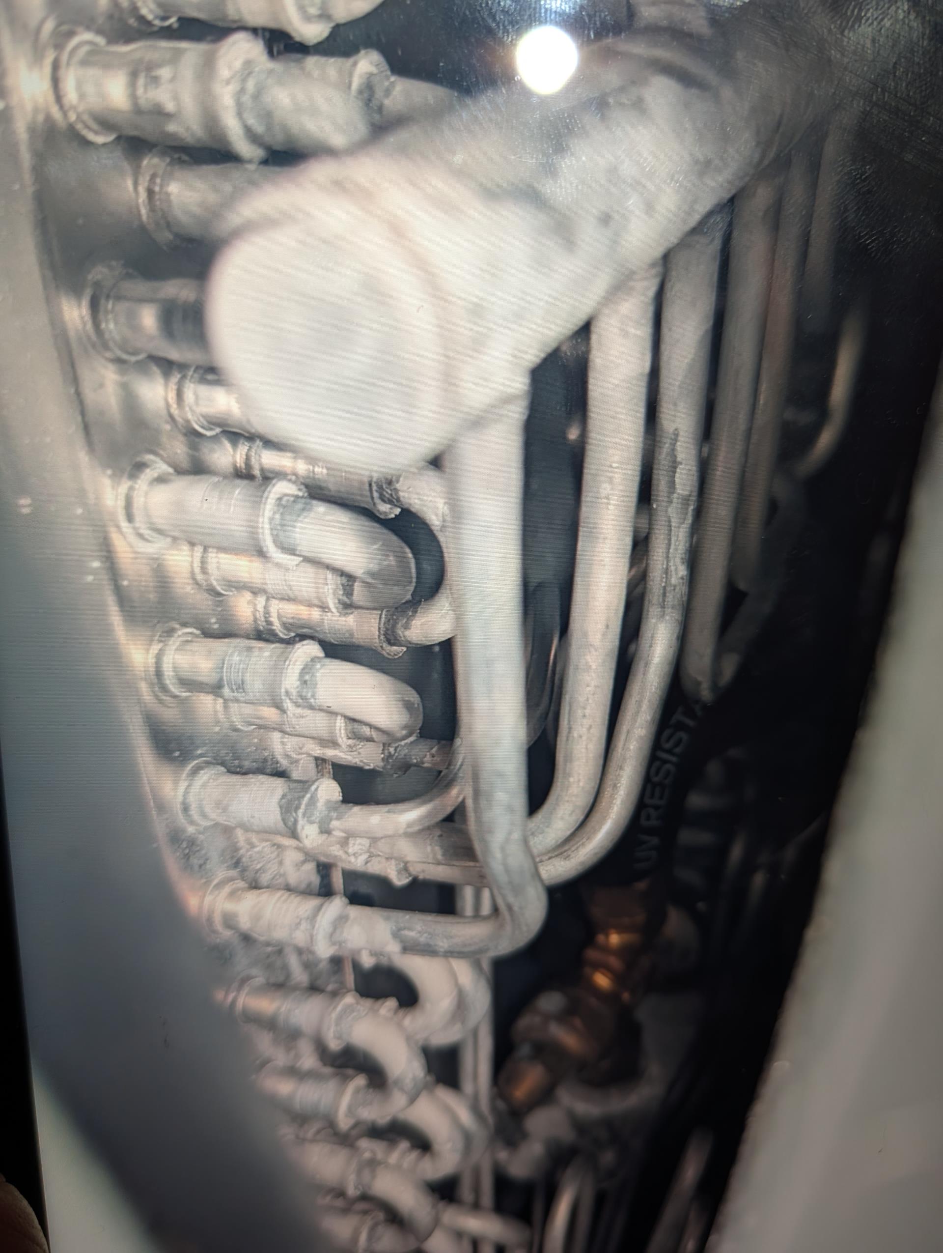 
Completed AC tune up for 3 Ton Carrier AC system

Replaced 16x20x1 filter ok
Indoor and outdoor coils in good condition 
Inspected wiring, controls, electric motors and components; 
Measured temperature split and static pressure 
Inspected drains; cleared EZ trap, tested pump; 
Checked integrity of compressor motor (mega ohm test)

Assessed refrigerant charge checked pressures. 

AC system operating well at this time. 

Installed APCOX Ultra whole home air treatment system: includes separate transformer to power system. Bulb lifespan is 3 years. 