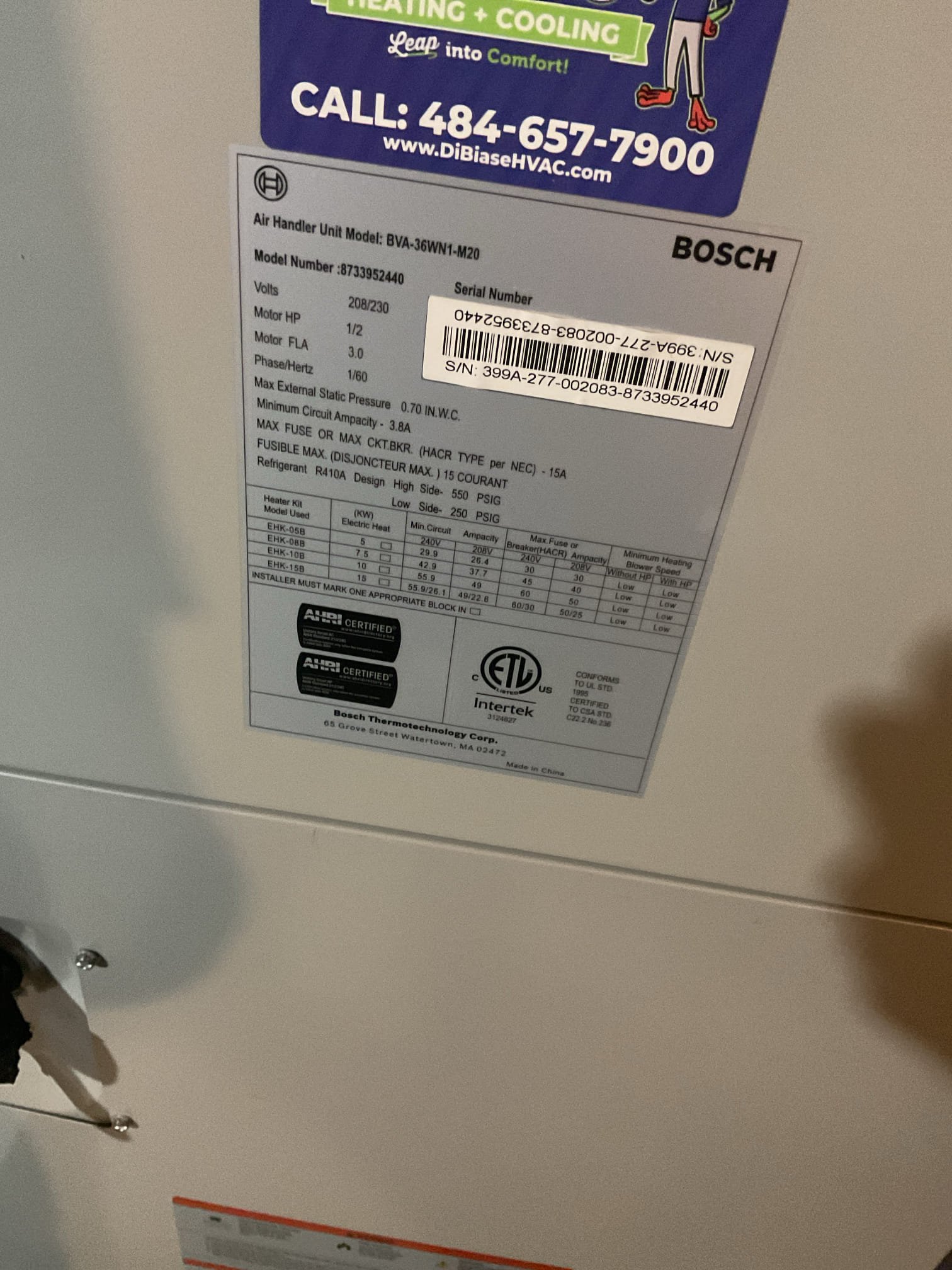 Luis 4-1-26 perform AC tuna on a Bosch 3 ton heat pump 20 seer check all connections both indoor and outdoor coils check drain test condensation pump ok check air flow supply and return air temperatures went outside and check refrigerant pressures and levels through inverter board all electrical ok all reading are within manufacture range, cycle heat pump ok, I privided estimate to add air purification system. 