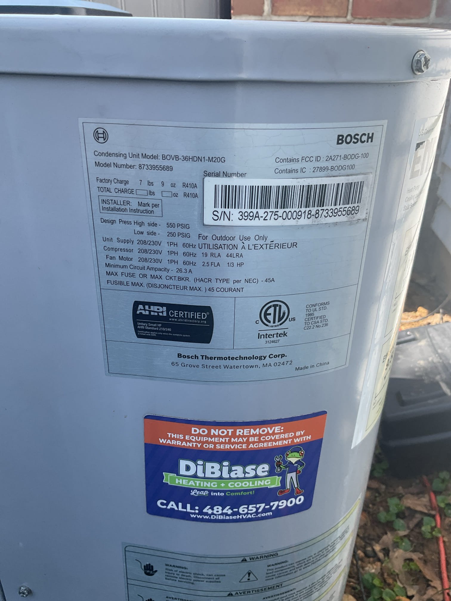 Luis 4-1-26 perform AC tuna on a Bosch 3 ton heat pump 20 seer check all connections both indoor and outdoor coils check drain test condensation pump ok check air flow supply and return air temperatures went outside and check refrigerant pressures and levels through inverter board all electrical ok all reading are within manufacture range, cycle heat pump ok, I privided estimate to add air purification system. 