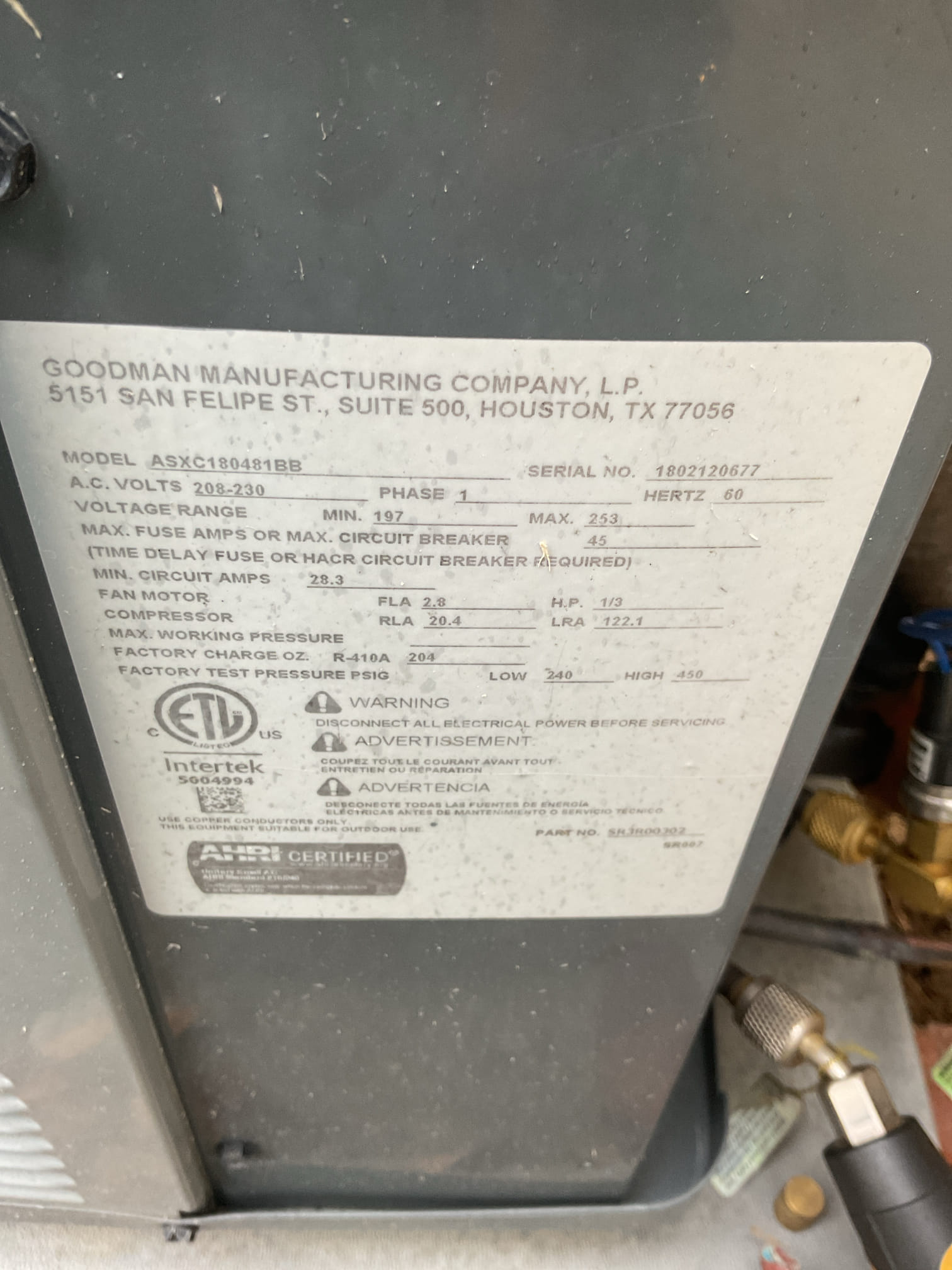 Completed AC tune up for 4 Ton Amana AC system

Replaced aprilaire 413 filter
Indoor and outdoor coils in good condition 
Inspected wiring, controls, electric motors and components; indoor equipment has surge protection. Outdoor equipment is on a separate circuit, provided email estimate to install surge protector at outdoor equipment circuit 
Measured temperature split and static pressure 
Inspected drains; clears EZ trap, tested pump; added treatment tabs to drain pan. System has pump safety and EZ trap but a wet switch is also recommended. Will shut equipment down if water is detected on floors near equipment

Checked integrity of compressor motor (mega ohm test)

Assessed refrigerant charge checked pressures. 

Air scrubber cell is due for replacement provided email estimate to replace cell. 

AC system operating well at this time. 

