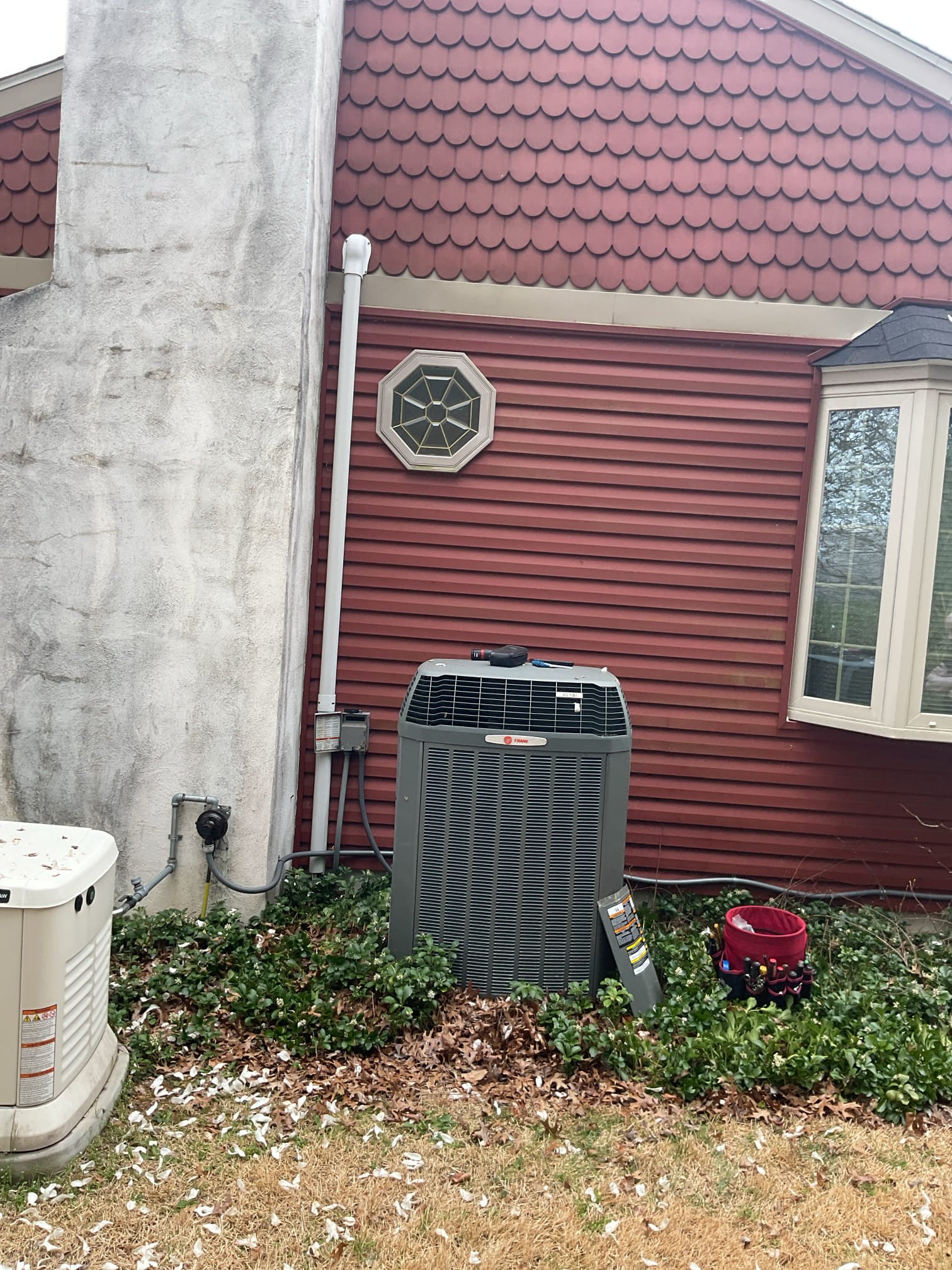 Luis 4-3-26 customer called in for no cooling outdoor fan motor not running, trane system, from 2008. Found Ecm motor seized. I also noticed hard start not reading mfd. other components are in bad shape. I provided estimate for repairs and recommendations. Attic unit has condensation pump, pump is on cealing no pan and no sensor is protecting condensation pump. I did inform customer about water protection, customer will wait on repairs. I would recommend getting an estimate to replace system. 