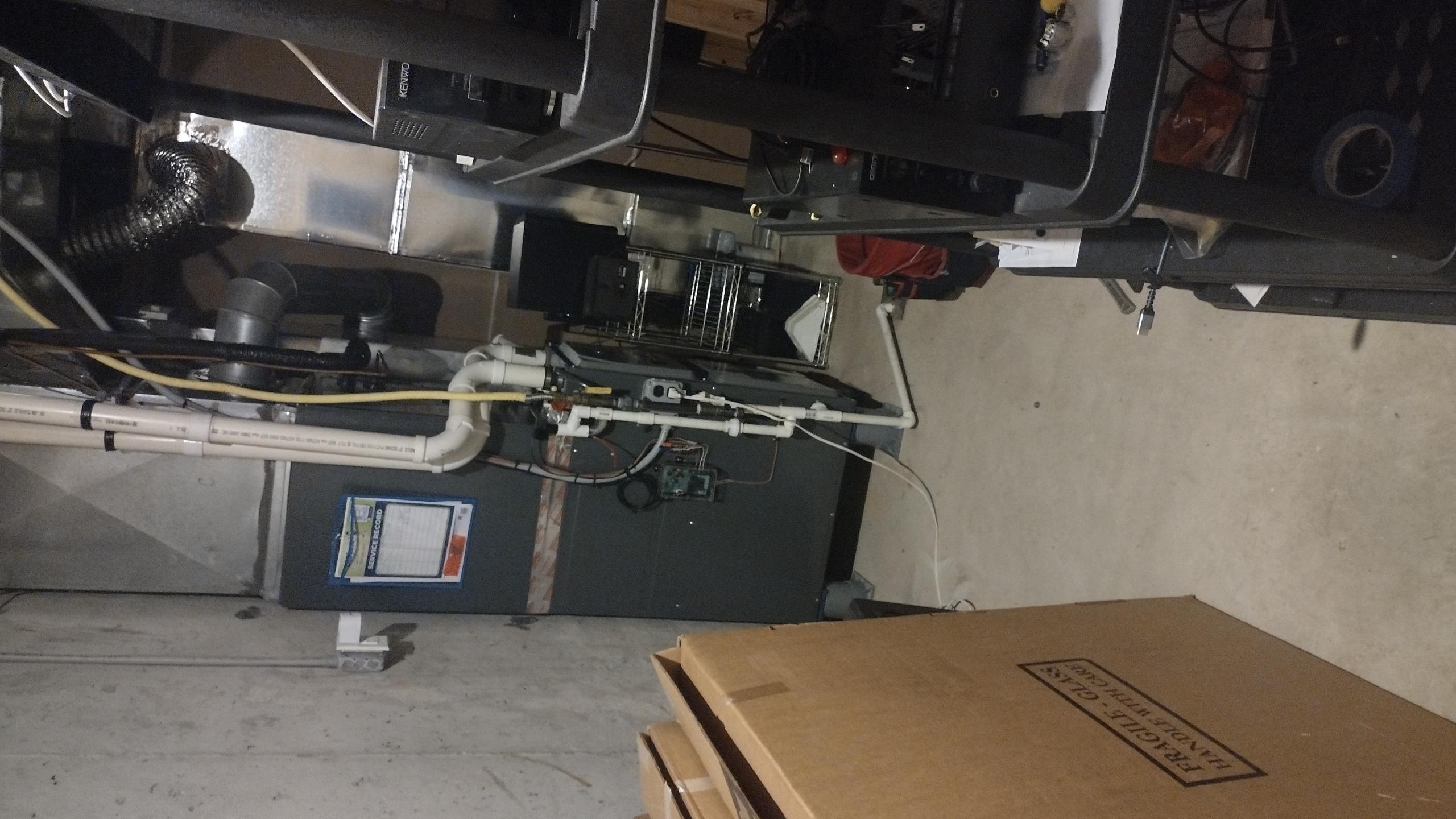 Luis 4-4-26 customer called in for gas Oder from first floor system, check gas piping near water heater and first floor heater, check from 1/2 shutoff valves to components gas delivery system. Water heater piping ok no leaks, found small leak in 1/2 union at first floor heater, tried to tighten union but no success (already tightened) I replaced union and check for leaks no more leaks now. 
Replacement of 1/2 black iron union 
