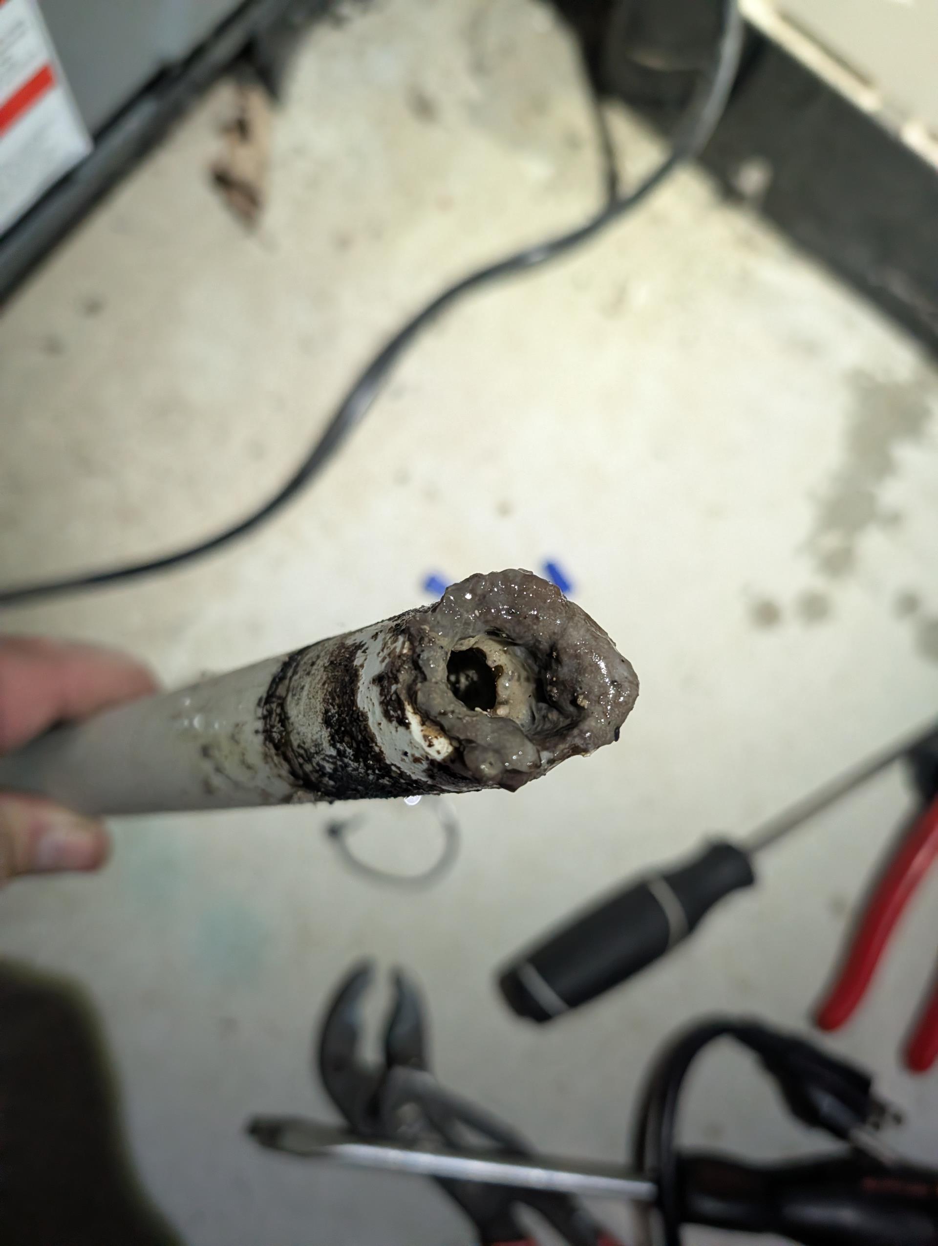 Completed AC tune up for 3 Ton Amana AC system; System installed by Dibiase Dec 2017 about 9 years old

Replaced Aprilaire 413 filter provided by homeowner 
Indoor and outdoor coils in good condition; cleaned back and right side of outdoor coil using hose there is a nearby hose bib
Inspected wiring, controls, electric motors and components; there was no surge protection at either of the (2) hvac equipment circuits. left estimates for surge protection. Homeowner agreed to surge protector for the outdoor equipment today. Completed work. Left estimate for the other surge protector for indoor equipment
 
Measured temperature split and static pressure 
Inspected drains; pump was very dirty and had very long run time. I cleaned thoroughly today as part of maintenance procedure. Runs smoother now. I still strongly recommend replacing pump AND vinyl discharge tubing. Added treatment tabs to pump which will help keep pump clean. System lacks water safeties. An EZ trap and wet switch are recomme