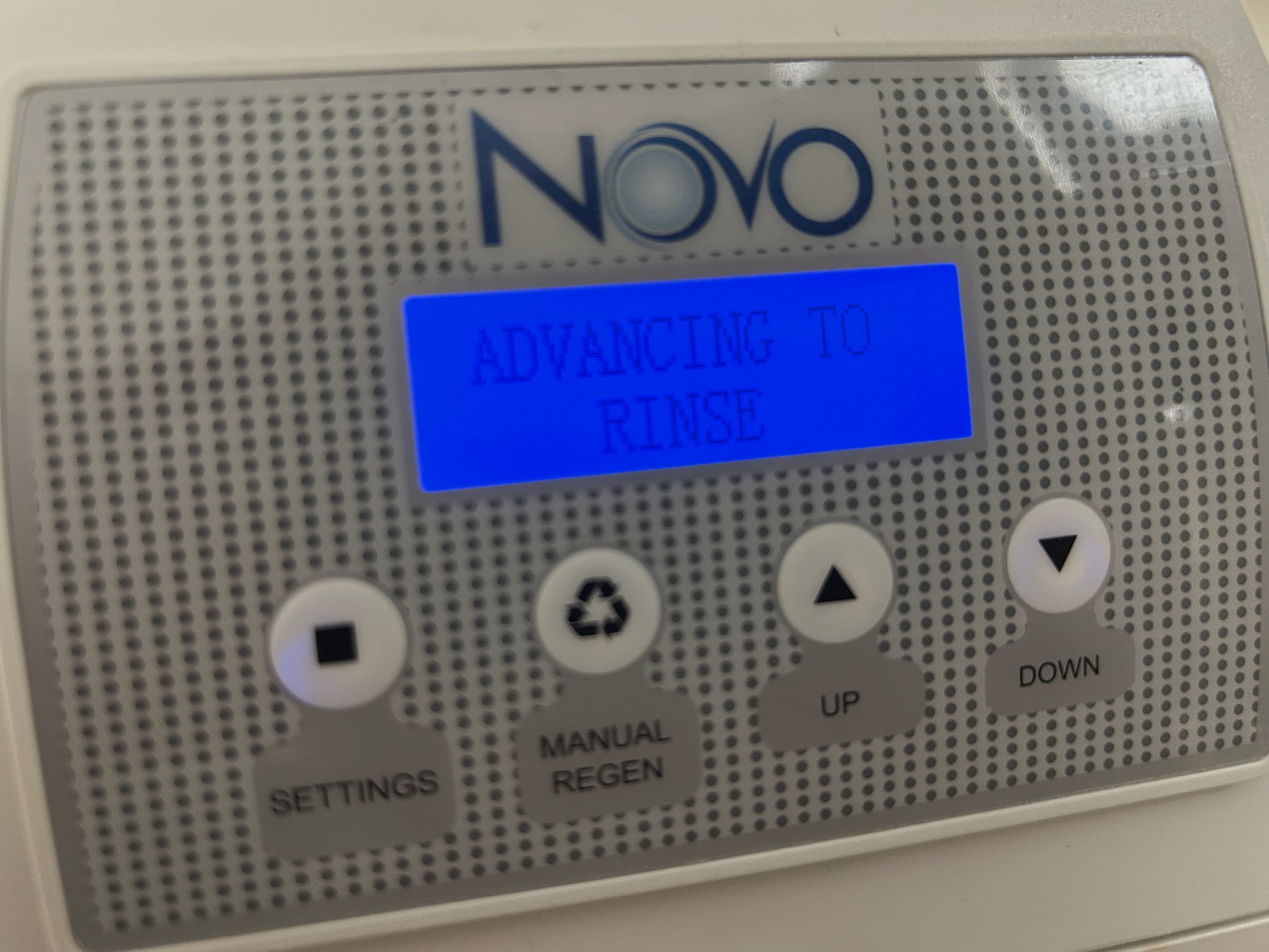4/8/26. Removed existing water softer head and replaced. Also replaced both filters on tanks. Set up water softener per Manuel with regen time to 2:00 am. Checked for any leaks no leaks found. Also performed precision a/c tune up on 2019 amana a/c system. Replaced 16x25x4 ( homeowner provided). Checked all electrical connections and components. Found no wet switch installed on current system, recommend installing for water protection. Installed and tested operation. Checked temperature split. Checked refrigerant pressures and temperatures. A/c is working properly at time of service. 