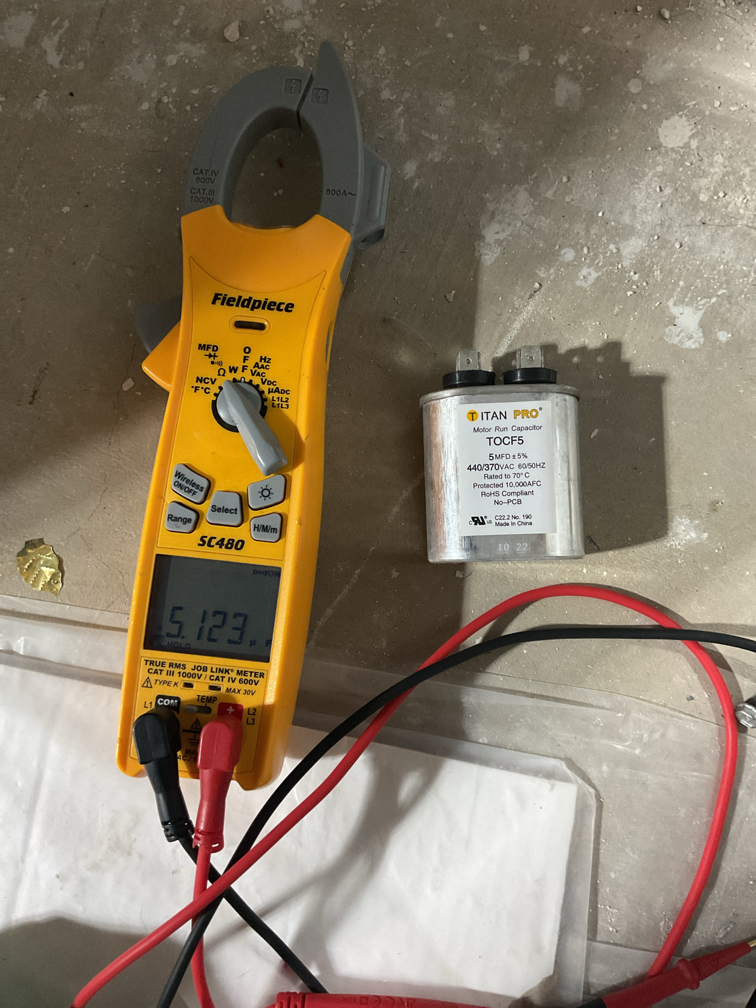 4/9/26 Dan 

I arrived to the customers home to service their 7 yr old Trane a/c system . I checked the wiring connections and the voltages . I checked and replaced the indoor air filter ( supplied by owner) , the filter size is AA 413. I Inspected the indoor coil and tested the primary drain pan and cleared and tested the water drains and traps if applicable. I Took indoor temp splits at the return and the supply  and checked the blower motor condition and operation. I looked  at the outdoor unit wiring connections and voltages . I inspected  the outdoor components and checked my unit pressures by using super heat sub cool method.  System in good operating condition at this time. 

I did recommend a few water safeties to help prevent major water issues around the equipment. Such as a EZ trap and wet switch . 

Recommended some preventative for the outdoor a/c unit . Found dual capacitor is slightly out of the  cap rating , but not failing yet. It’s  rated for 45/5 I have 41.51 mfd , a