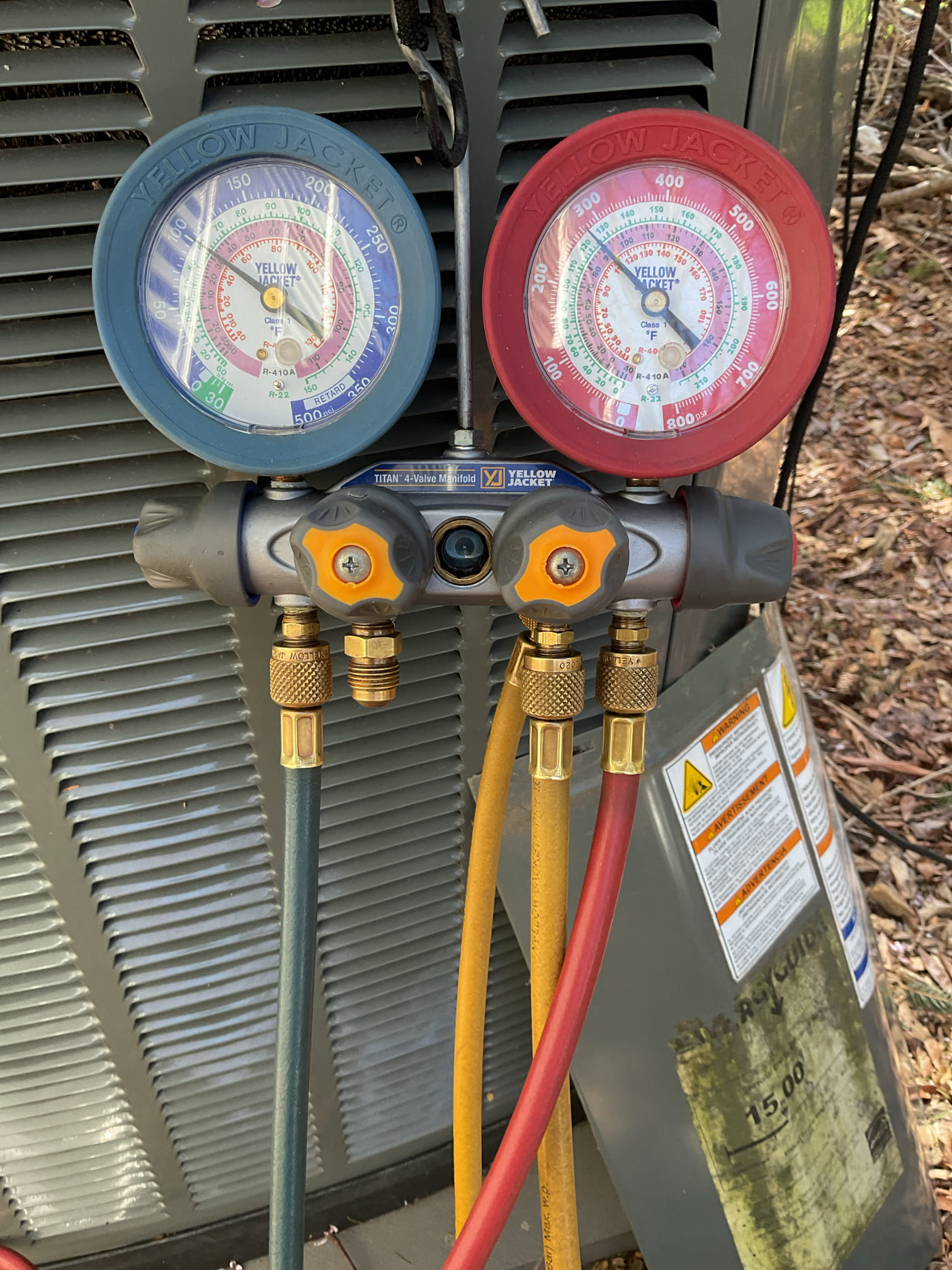 4/9/26 Dan 

I arrived to the customers home to service their 11 yr old Trane  a/c side . I checked the wiring connections and the voltages . I checked and replaced the indoor air filter , ( supplied)the filter size is a 20x25x4. I Inspected the indoor coil and tested the primary drain pan with water and flushed the drain line and cleared. I Took indoor temp splits at the return and the supply  and checked the blower motor condition and operation. I looked at the outdoor unit wiring connections and voltages . I inspected  the outdoor components and checked my unit pressures by using super heat sub cool method.  The system is currently operational but past normal life expectancy. Replacement of system is recommended in the near future. No recommendations at this time . 
