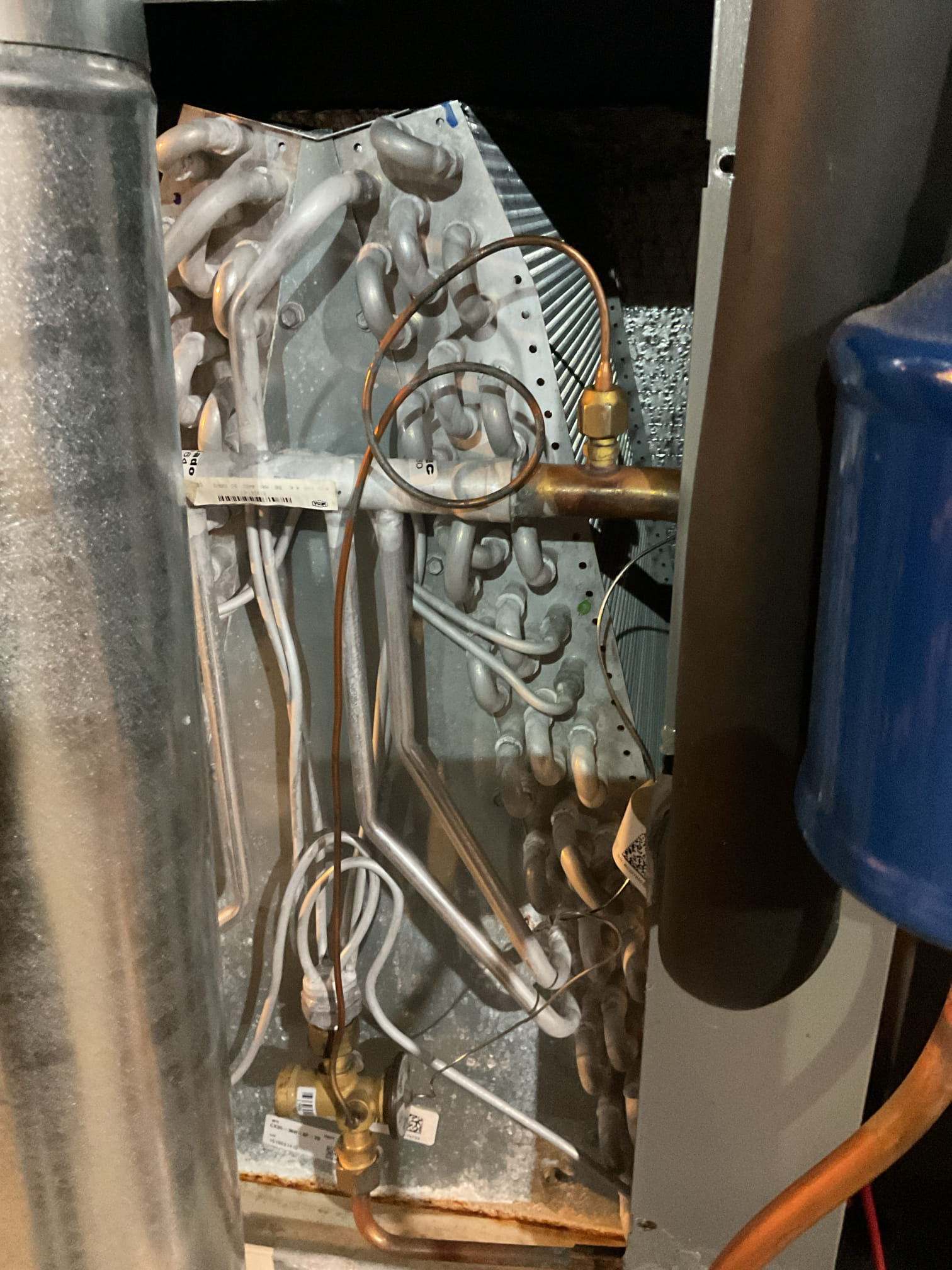 4/9/26 Dan 

I arrived to the customers home to service their 6 yr old Lennox a/c system . I checked the wiring connections and the voltages . I checked and replaced the indoor air filter , the filter size is 16x25x1. I Inspected the indoor coil and tested the primary drain pan and cleared and tested the water drains and traps if applicable. I Took indoor temp splits at the return and the supply  and checked the blower motor condition and operation. I looked  at the outdoor unit wiring connections and voltages . I inspected  the outdoor components and checked my unit pressures by using super heat sub cool method.  System in good operating condition at this time. 

I did leave her preventive estimates on her outdoor components. Her contactor is showing signs of pitting but not failing just yet. Her capacitor is good, still within tolerance. She will review the estimates. 
