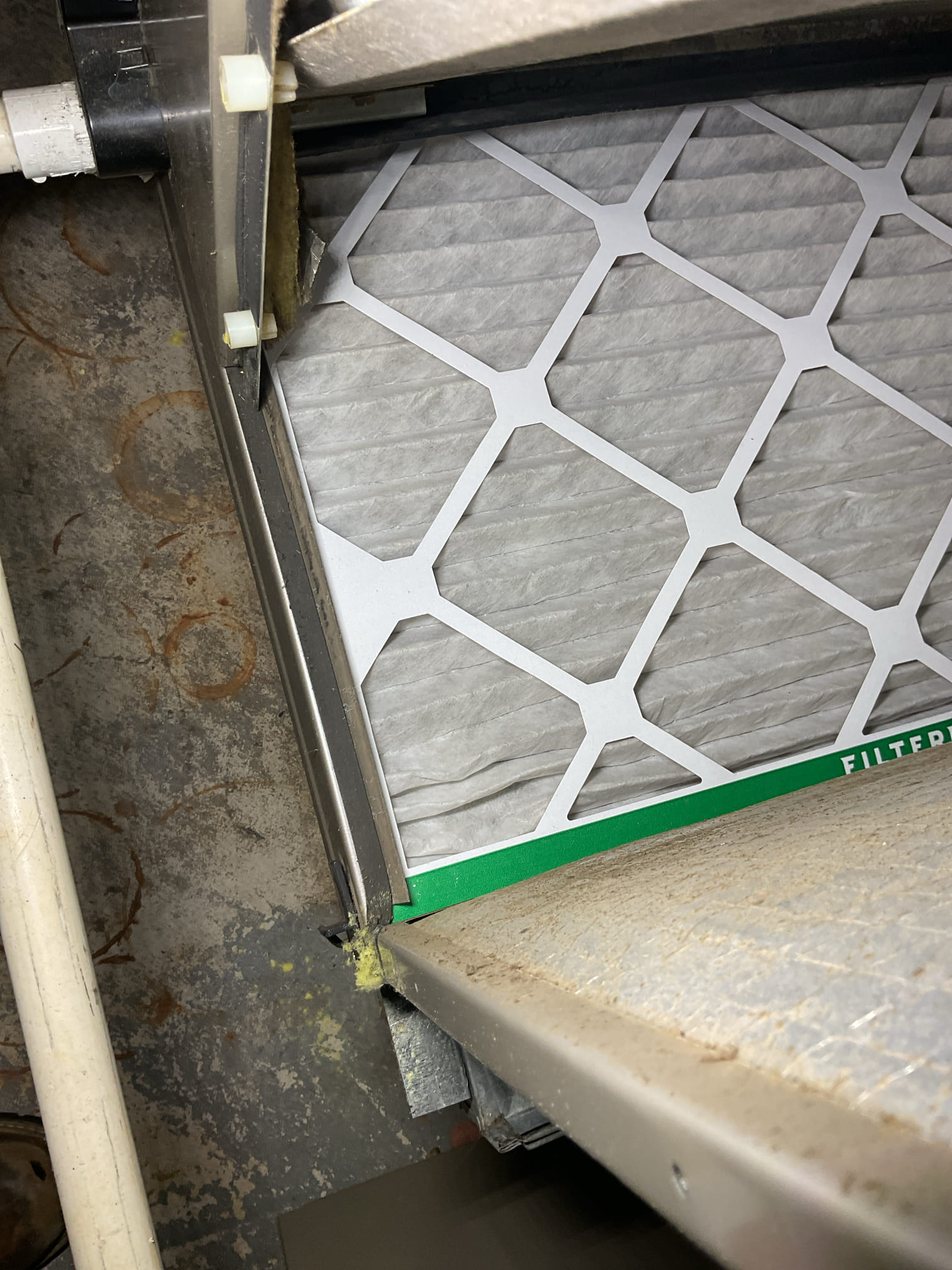 4/9/26. Cut out section of 7/8” copper with hole. Sweat in 7/8” coupler in its place. Pressure tested at 300 psi nitrogen and soap checked. No leaks found. Vacuumed down system to 284 microns. Added 12 lbs r410a. Tested out heat pump in cooling and heating mode. Also performed a/c tune up. Air filter is clean. Checked all electrical connections and components. Checked temperature split. Checked refrigerant pressures and temperatures. Flushed out condensation drain with water. Heat pump is working properly at time of service. 