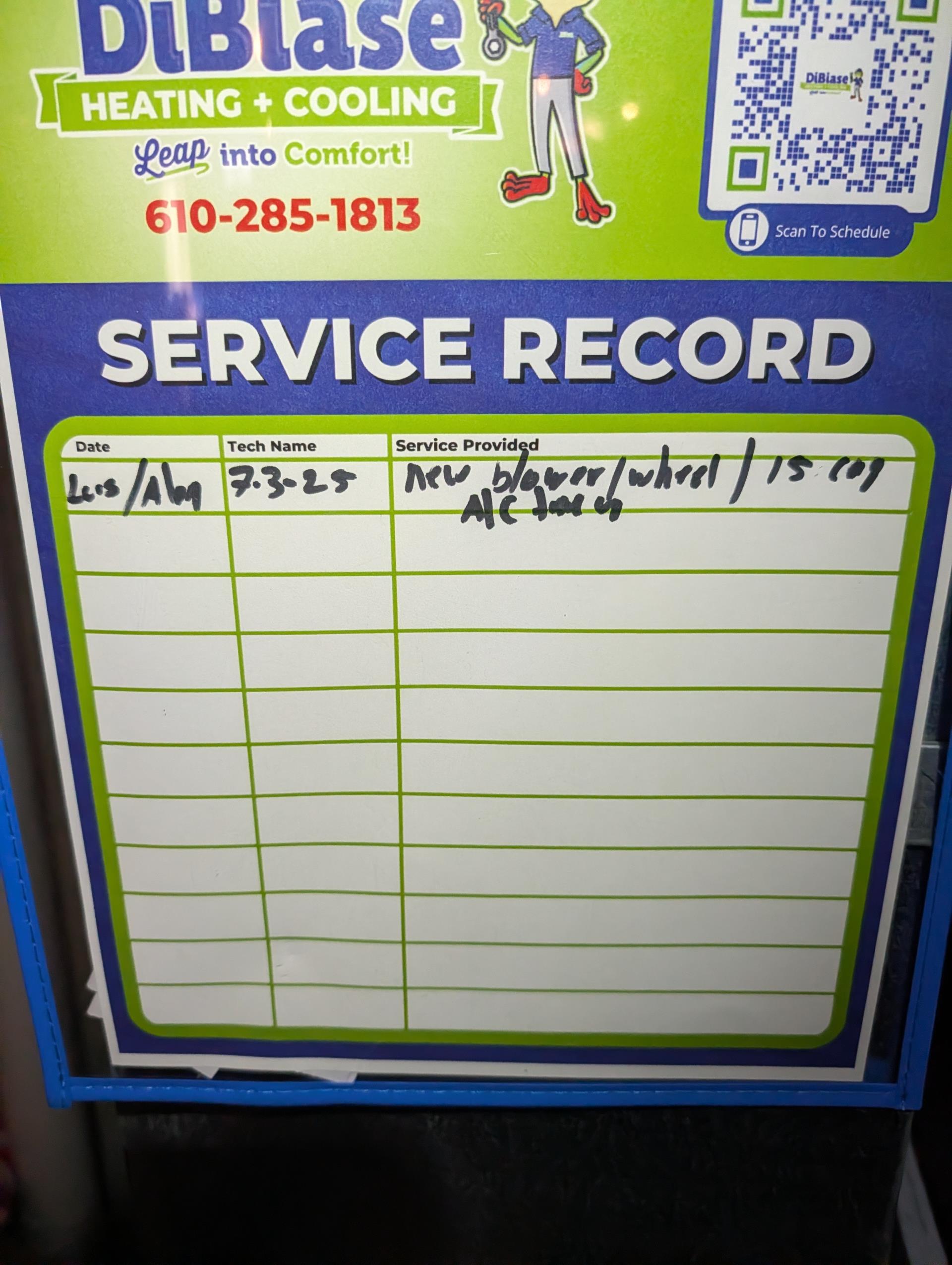 Completed AC tune up for 3.5 Ton Rheem AC system
Equipment is 90% efficiency gas furnace with AC; 21 years old 

Replaced 16x25x1 filter
outdoor coil ok Indoor coil has lots of corrosion as to be expected given age. 
Inspected wiring, controls, electric motors and components; left estimates for surge protectors; contactor at outdoor unit is pitted provided estimate to replace contactor 
Measured temperature split and static pressure 
Inspected drains; there are no drain or water safeties. Left estimate for EZ trap and estimate for wet switch/flood safety, 
Checked integrity of compressor motor (mega ohm test)

Assessed refrigerant charge checked R22 pressures. System has piston metering device. Pressures ok but if a refrigerant leak occurs repairs for this system are not feasible as R22 is a phased out refrigerant
 
AC system operational at this time. But due to age of equipment and higher likelihood of breakdown, my professional recommendation is to replace the HVAC system. Consultati
