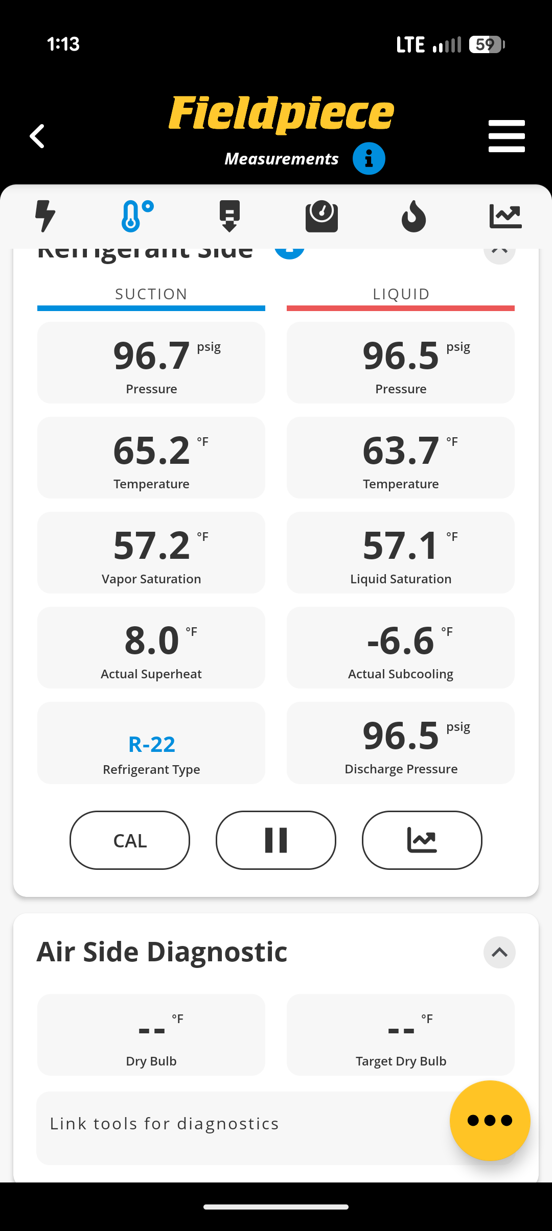 Completed AC tune up for 3.5 Ton Rheem AC system
Equipment is 90% efficiency gas furnace with AC; 21 years old 

Replaced 16x25x1 filter
outdoor coil ok Indoor coil has lots of corrosion as to be expected given age. 
Inspected wiring, controls, electric motors and components; left estimates for surge protectors; contactor at outdoor unit is pitted provided estimate to replace contactor 
Measured temperature split and static pressure 
Inspected drains; there are no drain or water safeties. Left estimate for EZ trap and estimate for wet switch/flood safety, 
Checked integrity of compressor motor (mega ohm test)

Assessed refrigerant charge checked R22 pressures. System has piston metering device. Pressures ok but if a refrigerant leak occurs repairs for this system are not feasible as R22 is a phased out refrigerant
 
AC system operational at this time. But due to age of equipment and higher likelihood of breakdown, my professional recommendation is to replace the HVAC system. Consultati