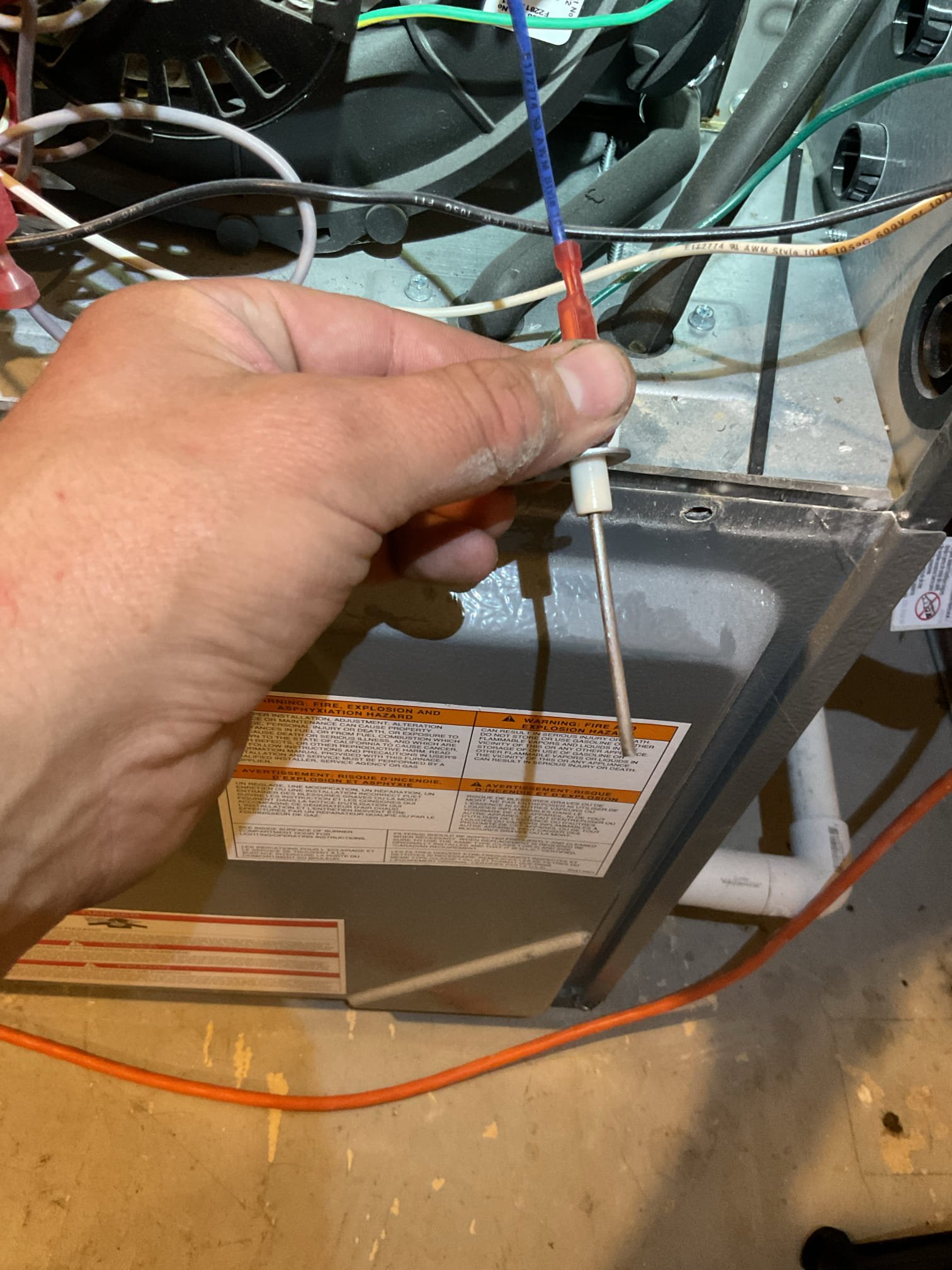 Completed both heat and AC tune up.

Replaced 16x20x1 air filter 

Gas furnace tune up (furnace was installed 2/13/23 by Dibiase)

Completed heat tune up for 60,000 BTU propane furnace.
Inspected heat exchanger, burners, flue pipe, inducer assembly and hoses
Inspected hot surface ignitor and verified resistance with meter; burners ok but upgrading burners to stainless steel s now an option. *Amana did not offer stainless steel burners at the time we installed this furnace. Although burners are ok for now propane can wear away at any metal stainless burners are preferred. Provided email estimate for this. 
Cleaned flame sensor and verified flame rectification circuit
Measured temperature rise and static pressure
Checked wiring, controls, electric motors and components; there are no surge protectors; left estimate for a surge protector for each of the 2 main circuits of system
Checked manifold gas pressures
Inspected drain and pump. There is a condensate pump safety and EZ trap but no we