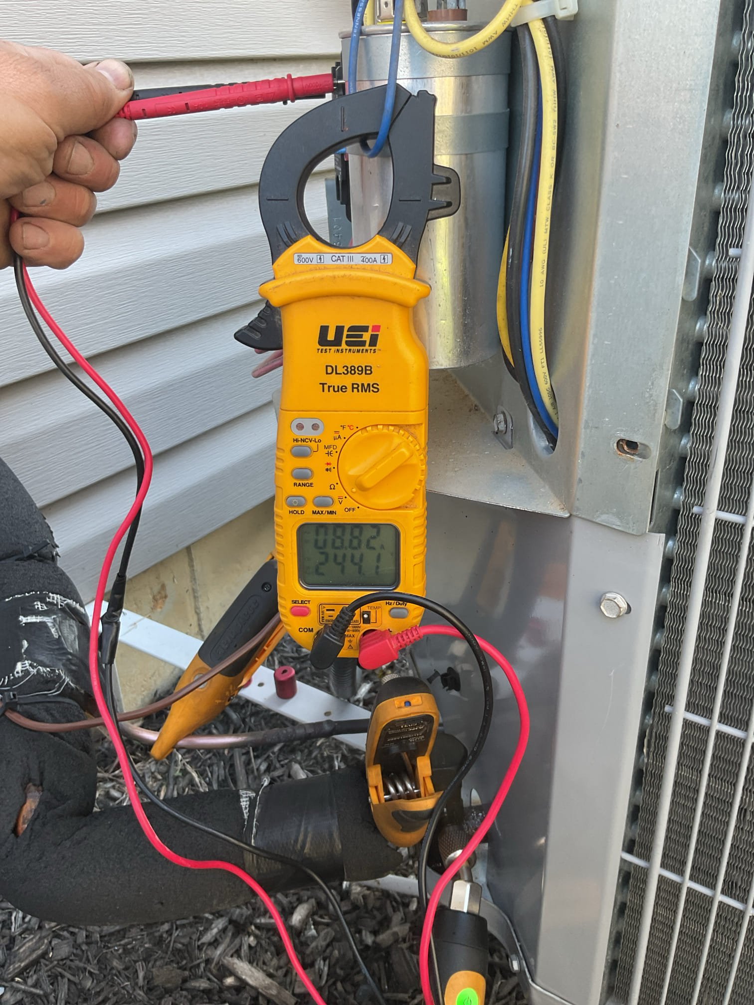 Completed AC tune up for 4 Ton Carrier AC system
Equipment is 100,000 BTU propane furnace with 4 Ton AC installed when house was built 2021. 5 years old 

Replaced 16x25x1 filter
Indoor and outdoor coils in good condition 
Inspected wiring, controls, electric motors and components; left estimates for surge protectors. 1 for indoor blower motor and 1 for outdoor equipment circuit. 
Measured temperature split and static pressure 
Inspected drains; cleared trap, added treatment tabs to drain line. System lacks water safeties. Overfill protection and floor switch. provided estimate for EZ trap which is an AC drain trap with overfill protection switch and a wet switch which is word to shut equipment down if water is detected on floor near equipment. The basement is finished. 
Checked integrity of compressor motor (mega ohm test)

Also sent previous estimate to run return duct flex. 

Assessed refrigerant charge checked pressures. 

AC system operating well at this time. 