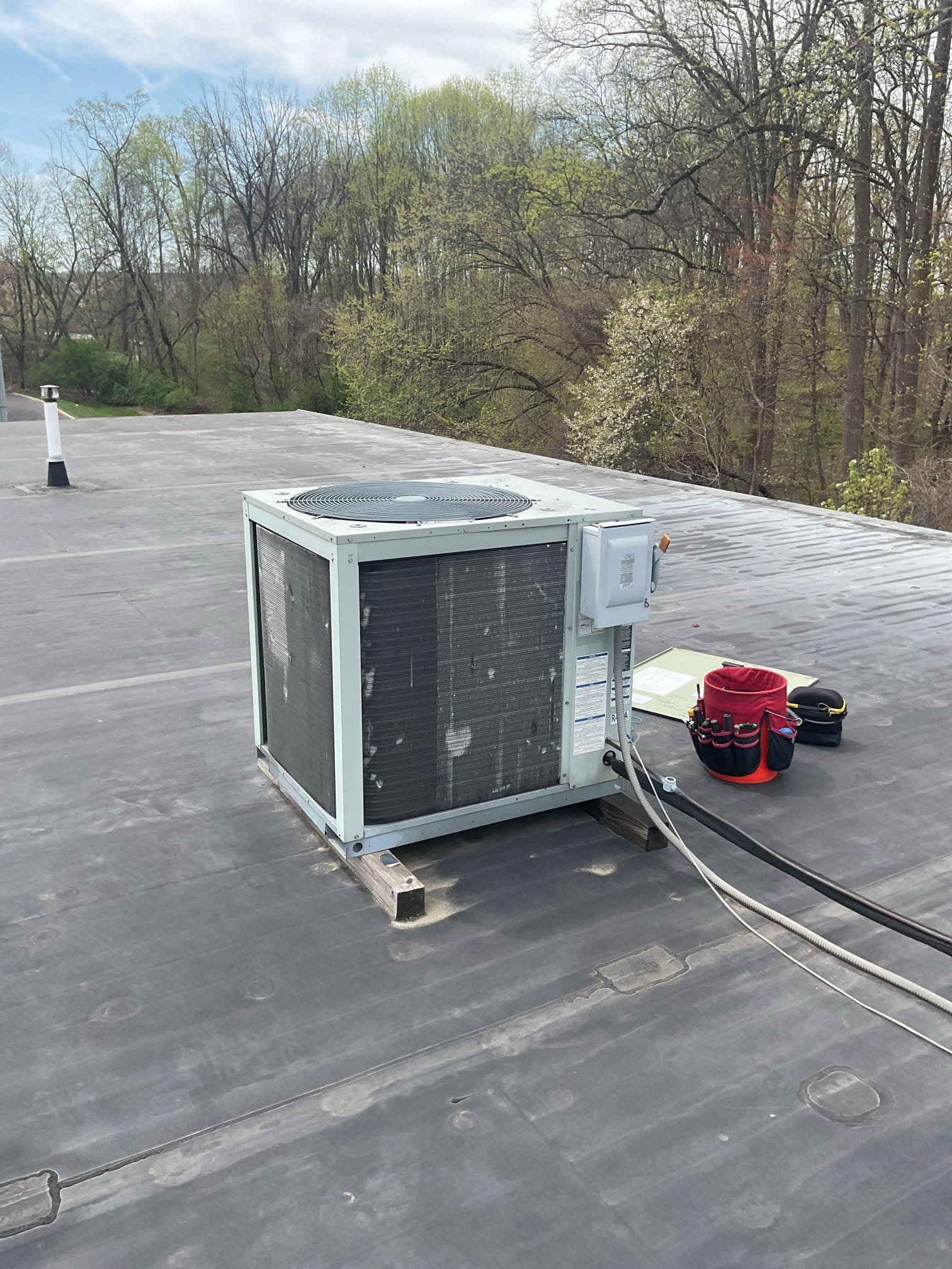 Luis 4-14-26 performed two ac tune ups trane 2.5 ton heat pump and 7 ton Trane hey pump, replace all filters. Check air delivery system,, drain system, ok. Check supply and return air temps. Check outdoor units (roof) all electrical motors and refrigerant components, 2.5 ton heat pump is operational but nearing end of normal life expectancy. Due to age, replacement of system should be considered in near future.
For 7 ton system found system out of refrigerant, there is oil everywhere near outside unit, coils, pipe connections and fittings. System has passed normal life expectancy, we will not be able to repair this system, replacement of the system is strongly Recommended. Office to follow up with customer. I offered free consultation for system replacement. 