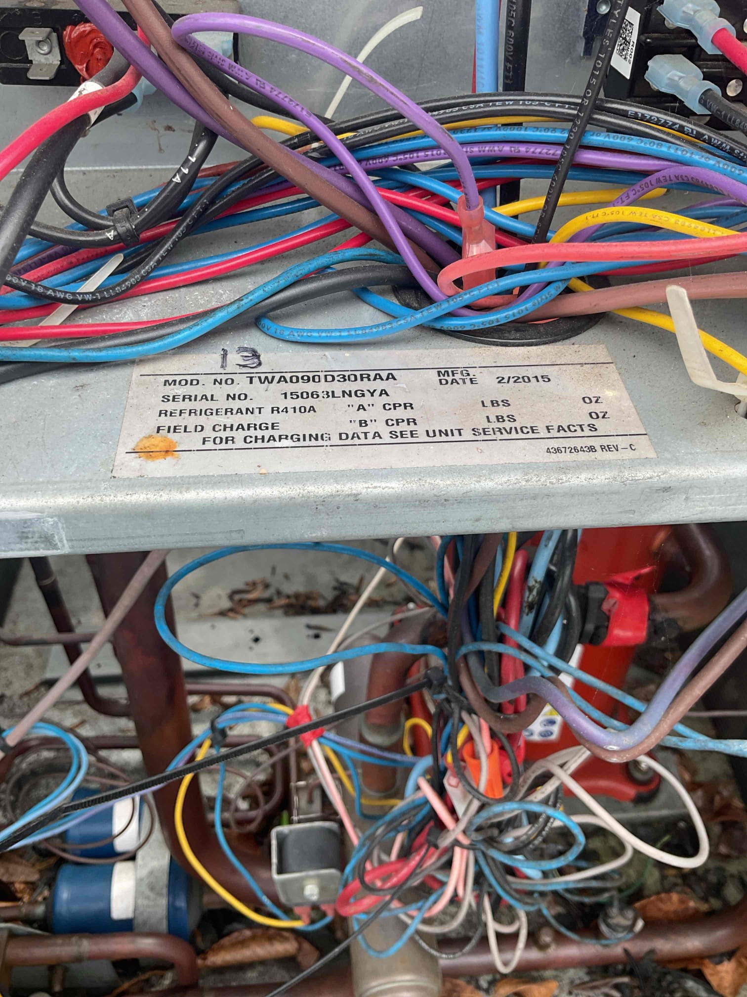 Luis 4-14-26 performed two ac tune ups trane 2.5 ton heat pump and 7 ton Trane hey pump, replace all filters. Check air delivery system,, drain system, ok. Check supply and return air temps. Check outdoor units (roof) all electrical motors and refrigerant components, 2.5 ton heat pump is operational but nearing end of normal life expectancy. Due to age, replacement of system should be considered in near future.
For 7 ton system found system out of refrigerant, there is oil everywhere near outside unit, coils, pipe connections and fittings. System has passed normal life expectancy, we will not be able to repair this system, replacement of the system is strongly Recommended. Office to follow up with customer. I offered free consultation for system replacement. 