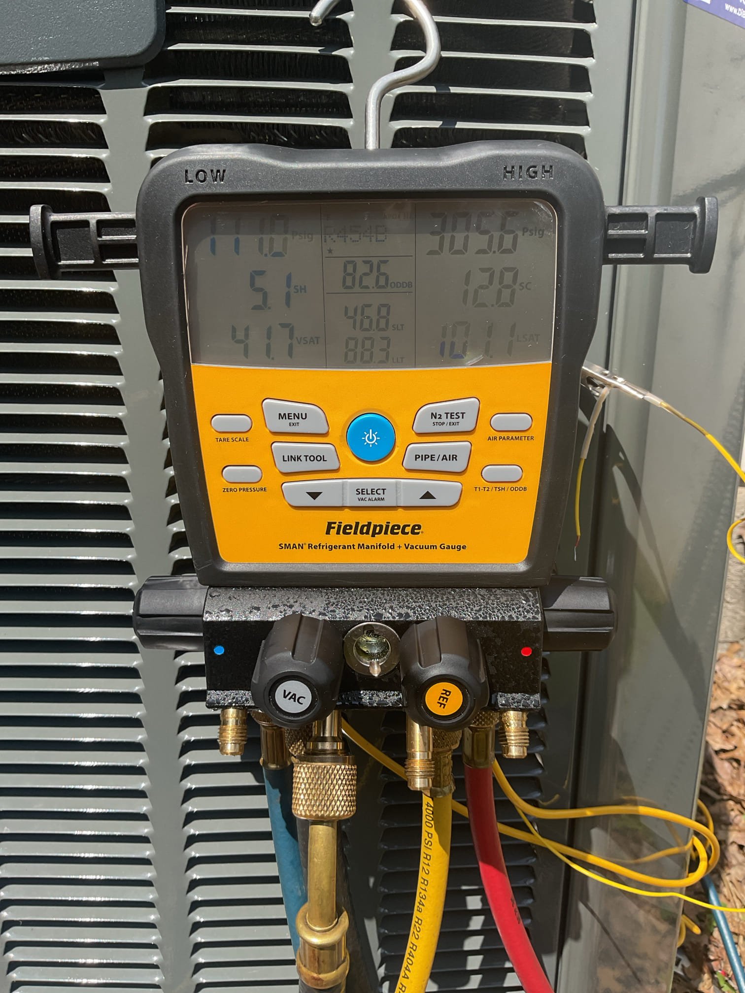 4/15/26 Dan 

Customer had said his new Trane heat pump system is short cycling and will not come back on , so it’s not cooling. I found my system had very high pressure. System ended up being overcharged. I had to pull some charge out of the system to get back to the nameplate specifications. The system is back up and running  as normal . No charge for today recall.