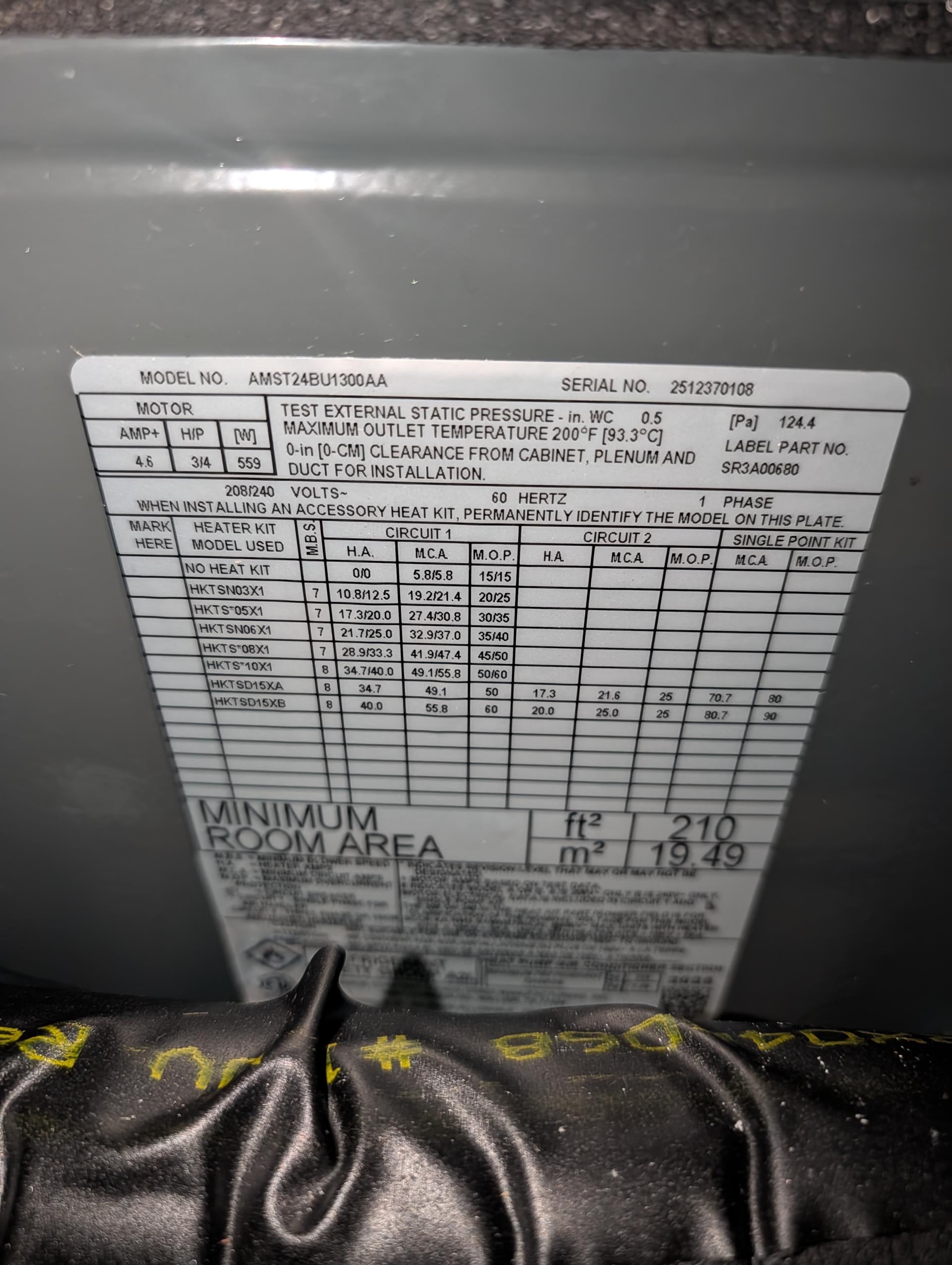 Completed QA for 1.5 ton AC install for Dorm manager apartment.

New filter size is 16x20x1

Inspected and assessed all aspects of install: mechanical, ductwork, drain and refrigerant piping, controls, wiring.

Dropped fan speed from TAP4 to TAP3 based on capacity and airflow chart. 
This improved temperature split,
Found unit running at 0.33SH and 4° Subcooling. This system has adjustable TXV. Turned superheat spring clockwise approximately 3/4 turn, allowed system to run 15 min. At that point 12° Subcool 10 Superheat. Perfect. 

Also tested heating and made sure Belimo valve opened and fan energized. Good

Install passes QA inspection. Very clean install. Minor adjustments only needed.   