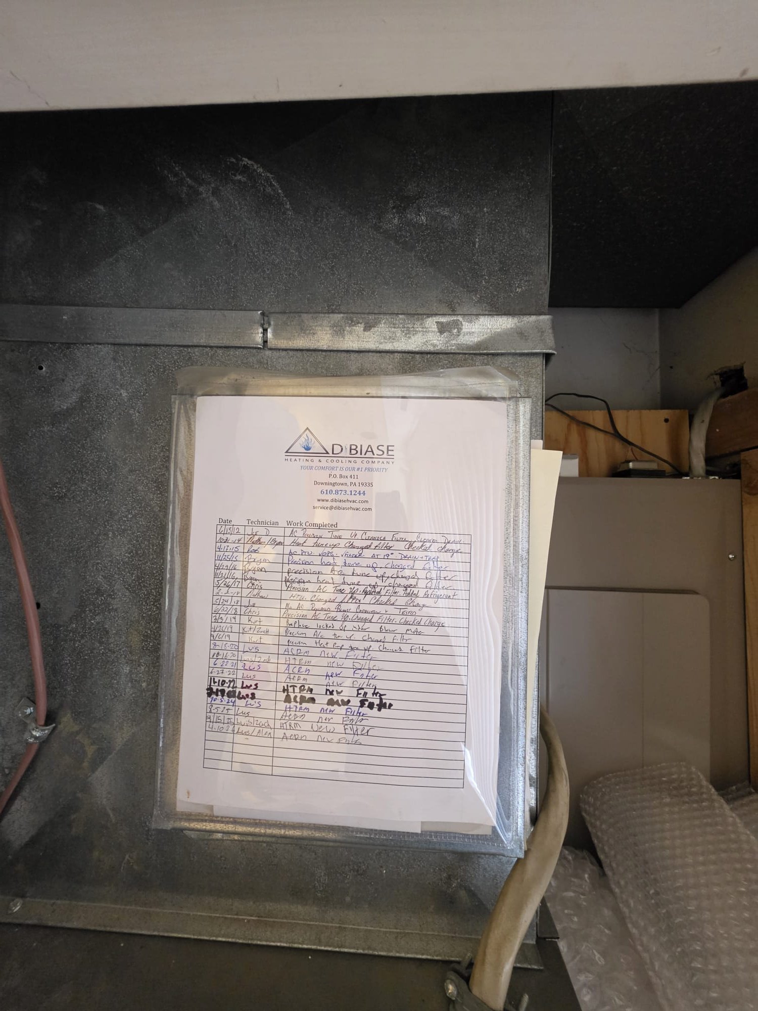 Reviewed jobsite and measured equipment and collected breaker sizes and line sizes for new installation.