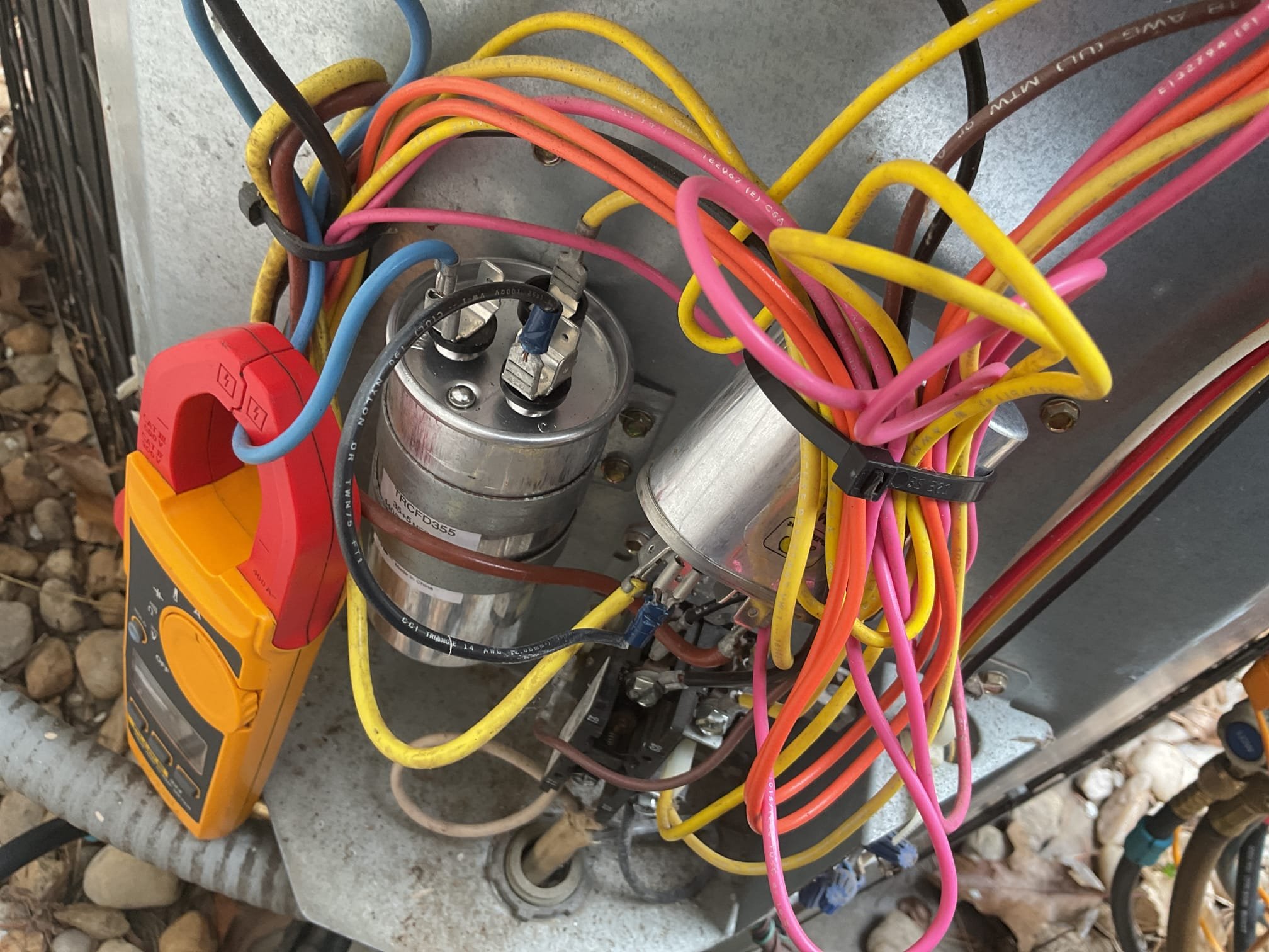  4/15/26. Found wiring on capacitor was wrong. Found that the wire was on the fan terminal and needed moved over to the common terminal. Placed the wire over to common terminal and found the compressor is shot. Explained to landlord the only real option is to replace the system at this time. Set up appointment for replacement quote.