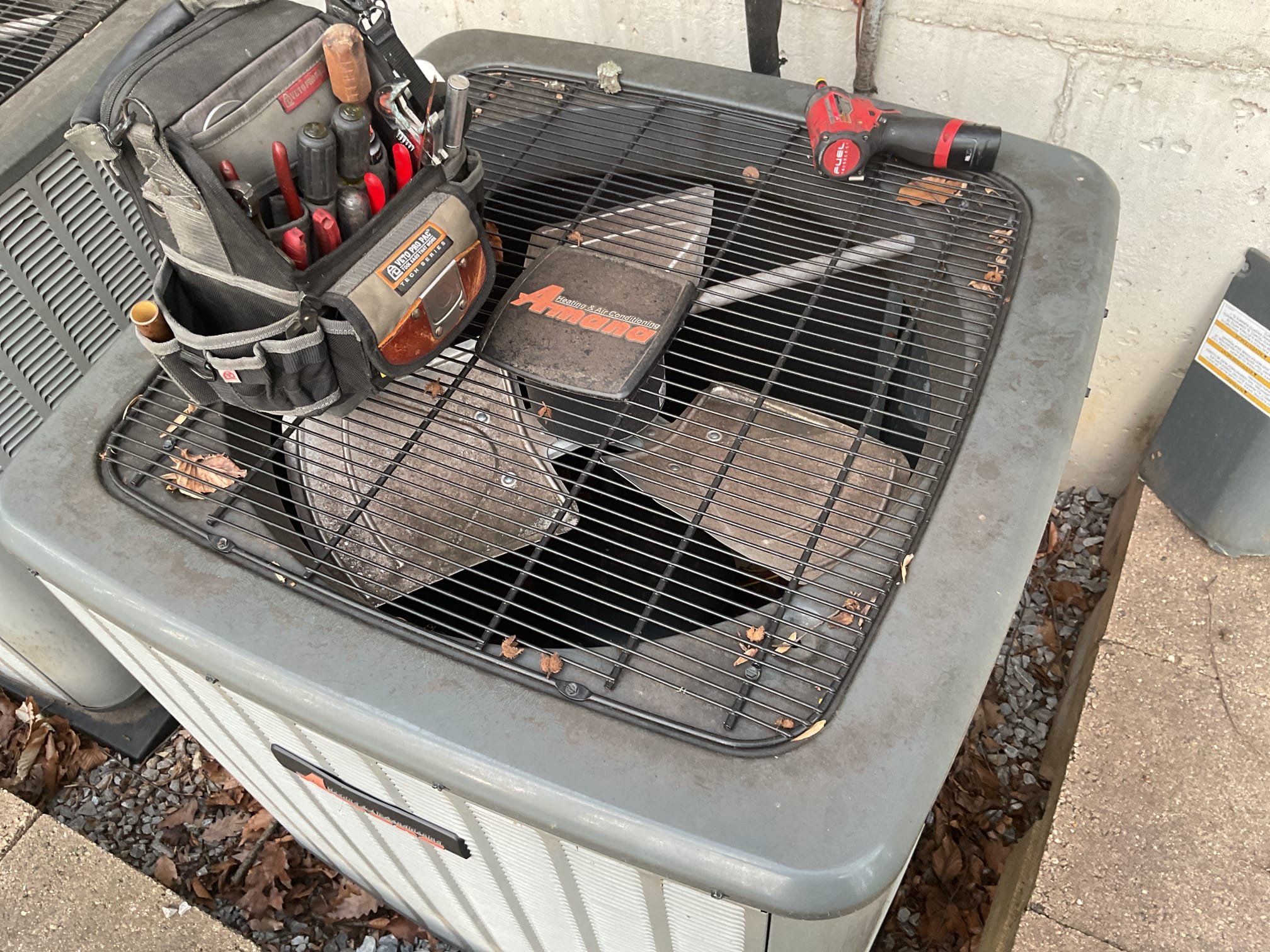 4/15/26. Found 2019 amana a/c locked out at outdoor unit on comfort sense control. Reset control and compressor and condenser fan motor came on pressures were 437/61 and locking out . Found air filter had some dirt but not to bad. Found failed indoor txv valve. Our office to provide repair quote. System is down, they do have a 2nd a/c . 