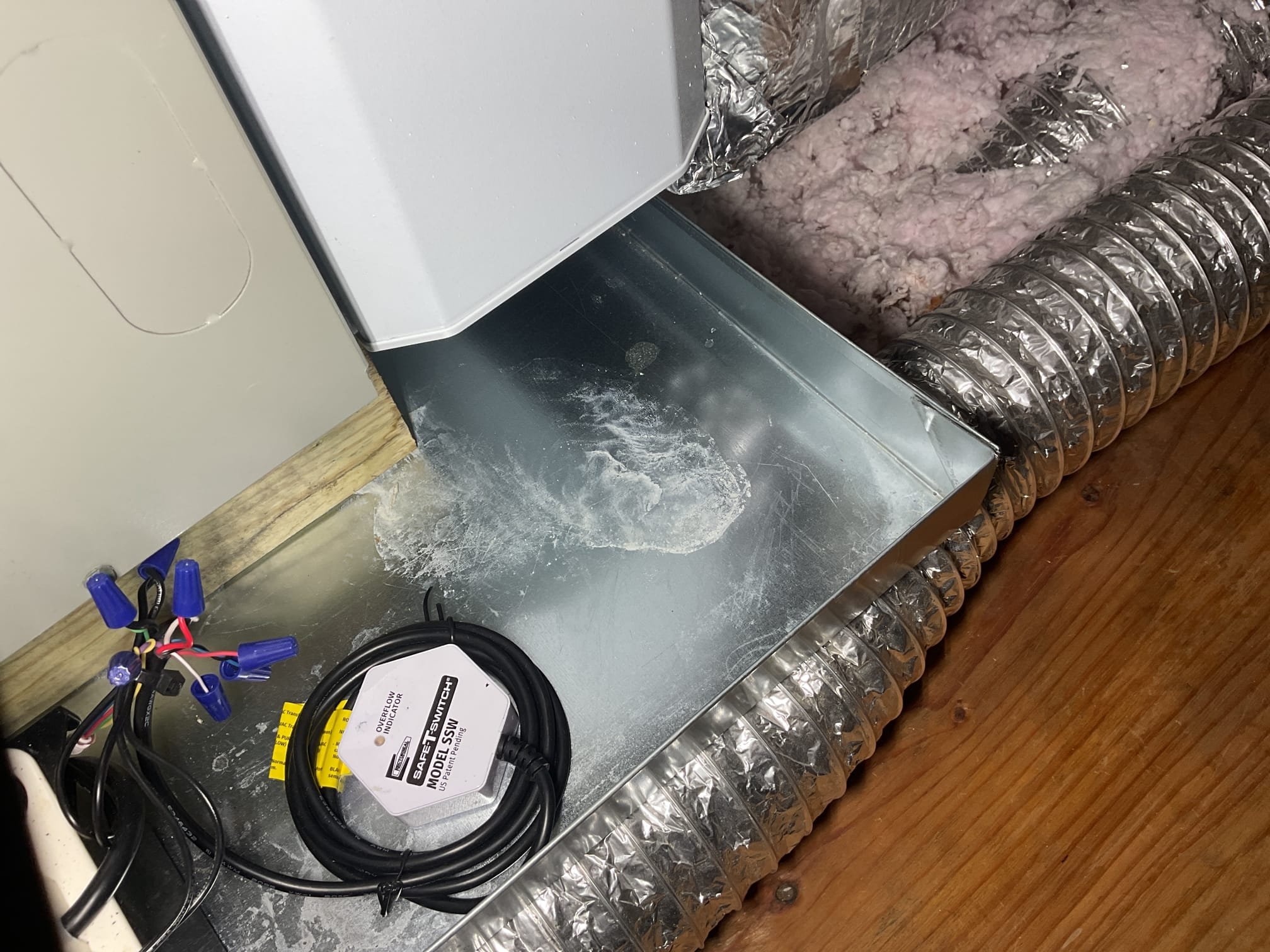 4/16/26. Performed precision a/c tune up on 454b trane 2025 heat pump system. Replaced aprilaire 313 air filter. Checked all electrical connections and components. Found that the air filter was pretty dusty provided estimate to install Apcox uv air purifier for better air quality. Also checked temperature split. Homeowner showed me a photo of the wet switch was tripped and a small puddle of water in the auxiliary drain pan. Found on the linset it could use a little more insulation and also small amount of air leaking where it goes into the air handler. Siliconed around suction line connection and insulated with foam tape.  Brushed out ez trap, did not put gauges onto system do to being critical charge. Heat pump system is working properly at time of service. 
High efficiency air filter 