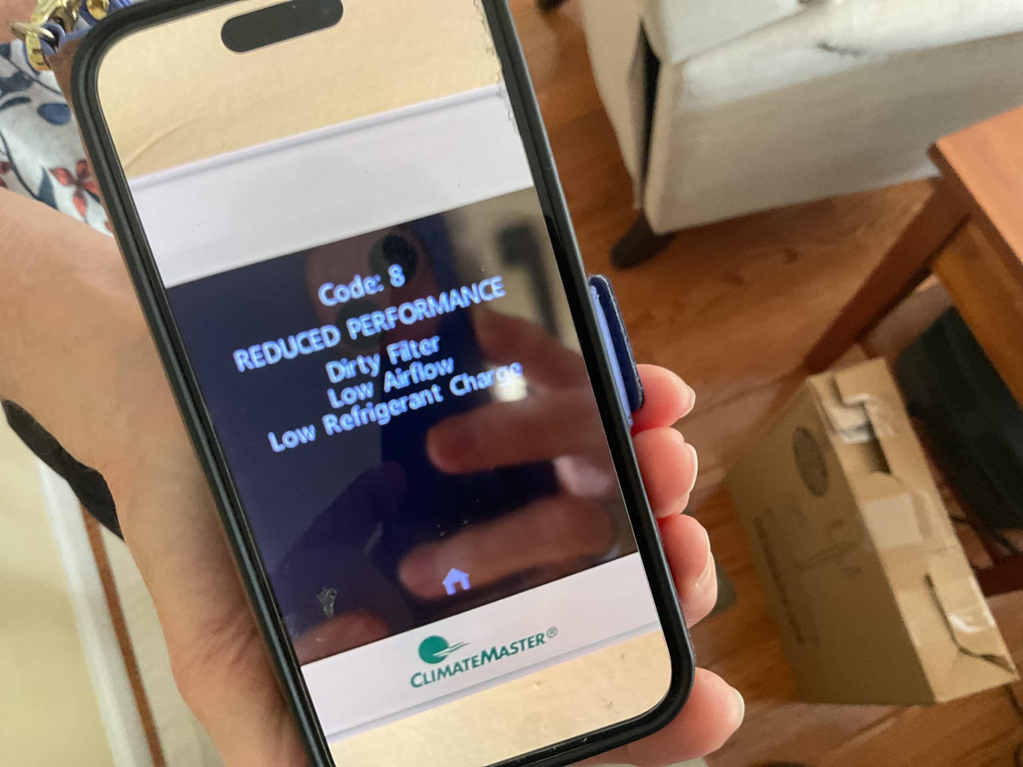 4/16/26. Fully assessed reduced performance error code on 2026 climate master geothermal. Checked all temperatures and water pressures all ok. Called tech support and made some changes to the system. First in the thermostat turned off dehumification settings, this will cause the fan speed not to run so low. Also turned off dip switch (1) on bank of 8 to increase fan speed and turned off dip switch dip switch (8) on right side of board to give the system (3) tries before locking out. Checked temperature split after adjustment it was 19 degrees. Also a reduced performance is not a complete lock out code let homeowner know my findings. 