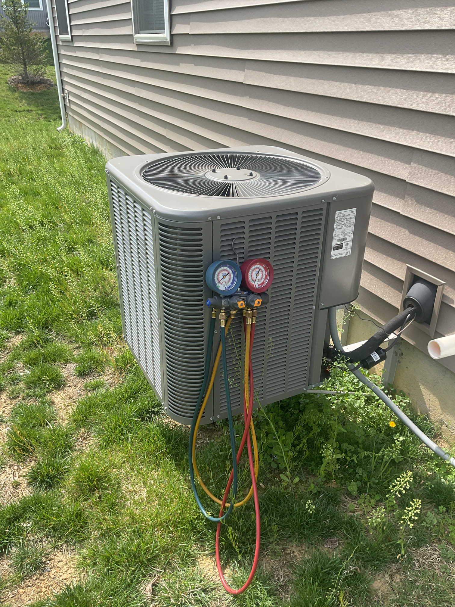 4/16/26 Dan 


I arrived to the customers home to service their yr 3 old Lennox a/c system . I checked the wiring connections and the voltages . I checked and found the indoor air filter was good the filter size is 413 . I Inspected the indoor coil and tested the primary drain pan and cleared and tested the water drains and traps if applicable. I Took indoor temp splits at the return and the supply  and checked the blower motor condition and operation. I looked  at the outdoor unit wiring connections and voltages . I inspected  the outdoor components and checked my unit pressures by using super heat sub cool method.  System in good operating condition at this time. They had a sound from the duct I opened up the bypass damper more to help with the trapped air. 
