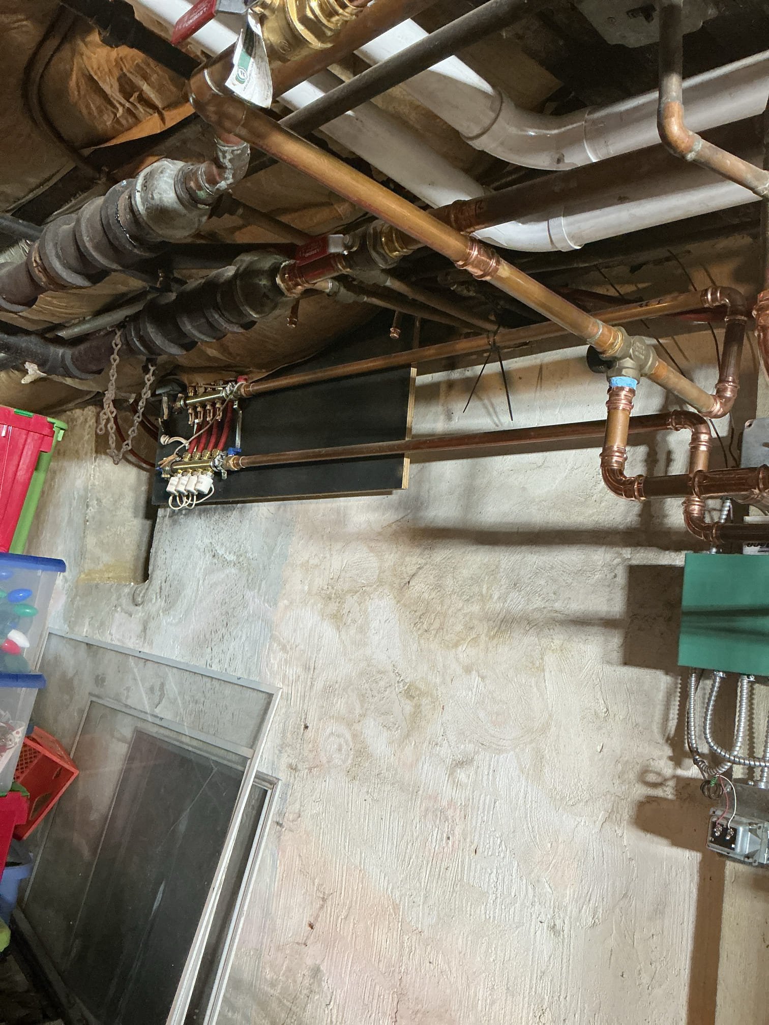 Removed oil boiler & 50gal water heater installed Laars combi boiler, reused  zone board but reran wiring to new pumps pumps new switch outlet on boiler, water filter for boiler loop, repiped unit, drilled and ran intake and exhaust, teed off and ran gas over to boiler, set DW to 120 leaving mixing valve, all rads bled, both zones tested

Paid full by check