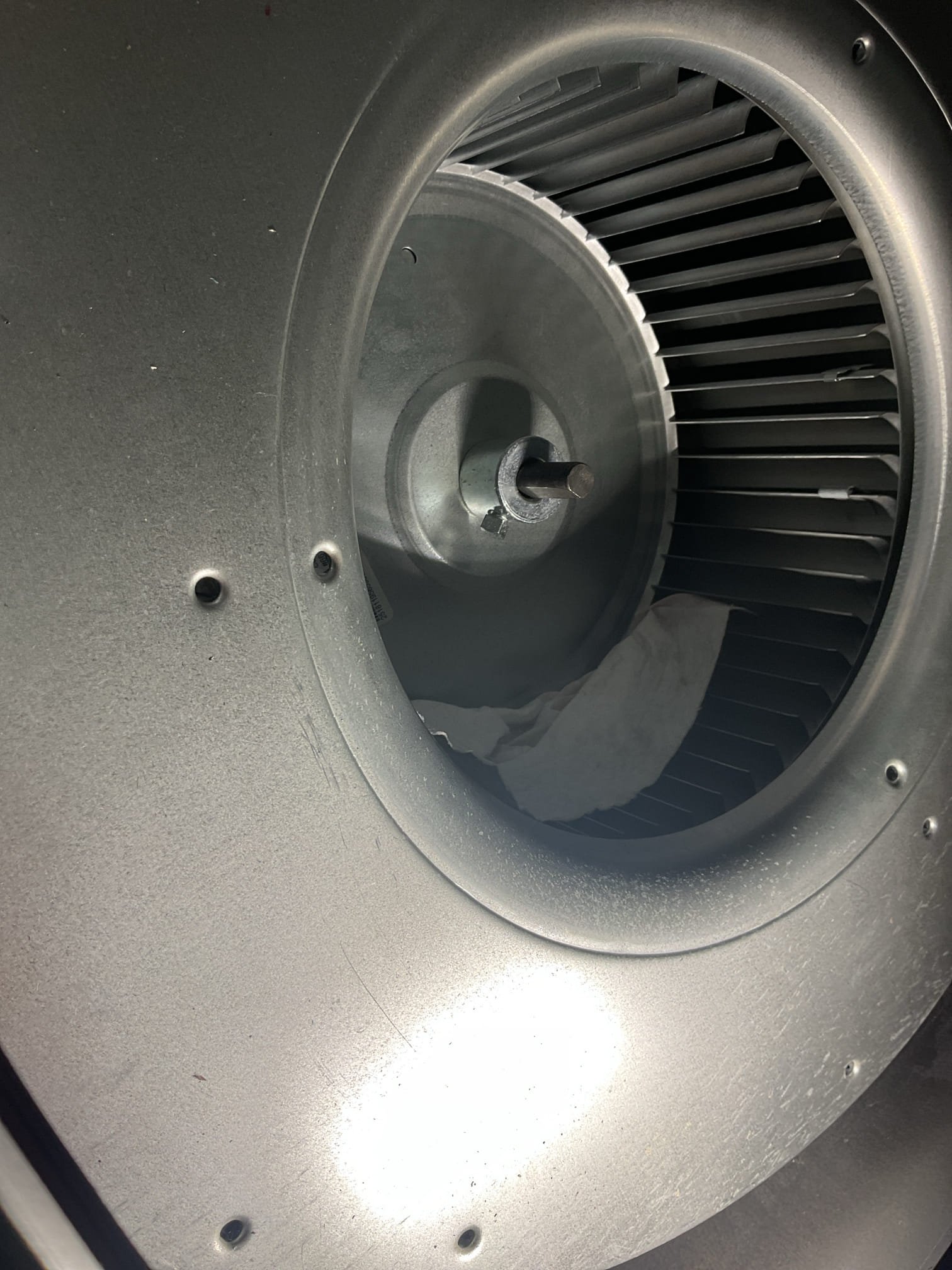 4/17/26 found furnace shaking when I arrived, recorded video. After further investigation found paper towel inside blower wheel ( which was a shop towel) more than likely from install. Furnace always shock some. After removing paper towel also slowed down fan speed from high to medium high yellow wire. Also found that Aprilaire filter was pretty dirty, recommend replacing air filter. Replaced and tested operation, blower is very quiet now. 