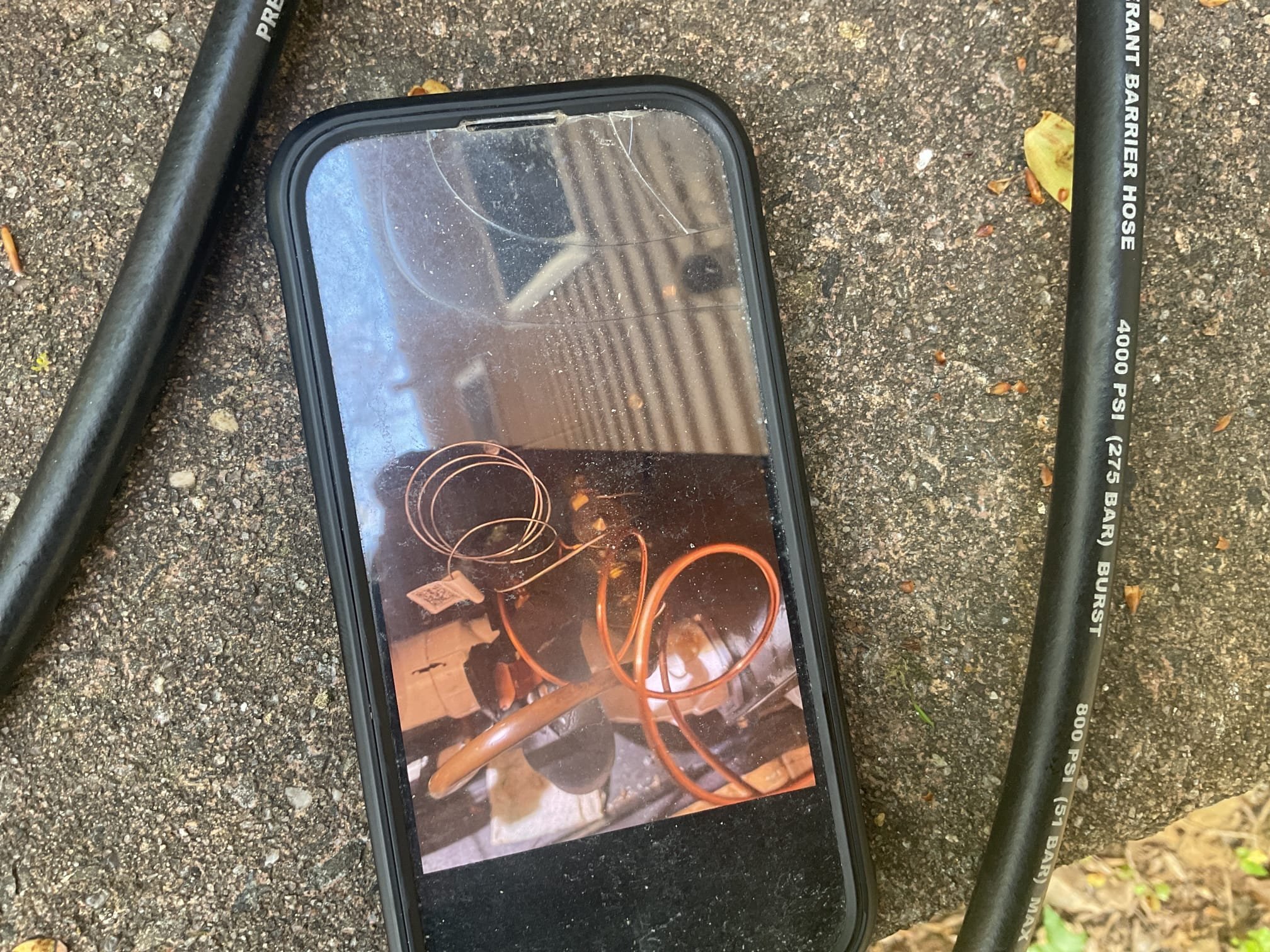 4/20/26. Pulled refrigarant charge back into condenser as much as possible. Removed failed txv and installed new txv valve in its place. Pressure tested with 350 psi nitrogen and bubble checked. Vacuumed down system to 380 microns. Released charge back into system and adjusted charge by 1 lbs 30zs for proper subcooling. R 410 refrigerant pressures are 176/101 with 9.4 subcooling and 8 superheat. Checked temperature split at indoor unit it was 21 degrees. A/c is working properly at time of service. 