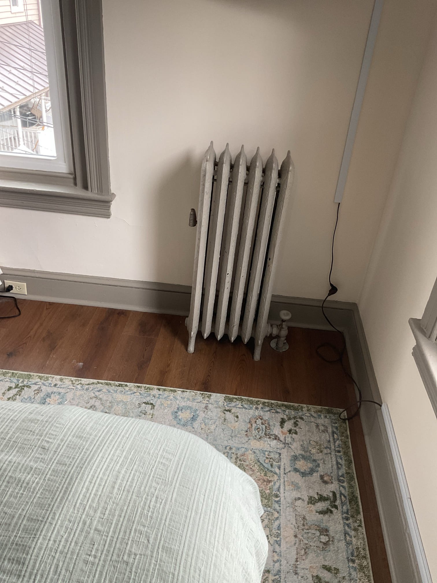 Luis 4-20-26 customer called in for master bedroom steam radiator valve leaking, upon arrival talked to tenant he showed me video. Actual 1 in radiator valve leaking from top. Currently is not longer leaking, I also steam vent showing some damage. I provided estimate to replace both items. Tenant still using heat and is no longer leaking, this will be more as preventative repair. 