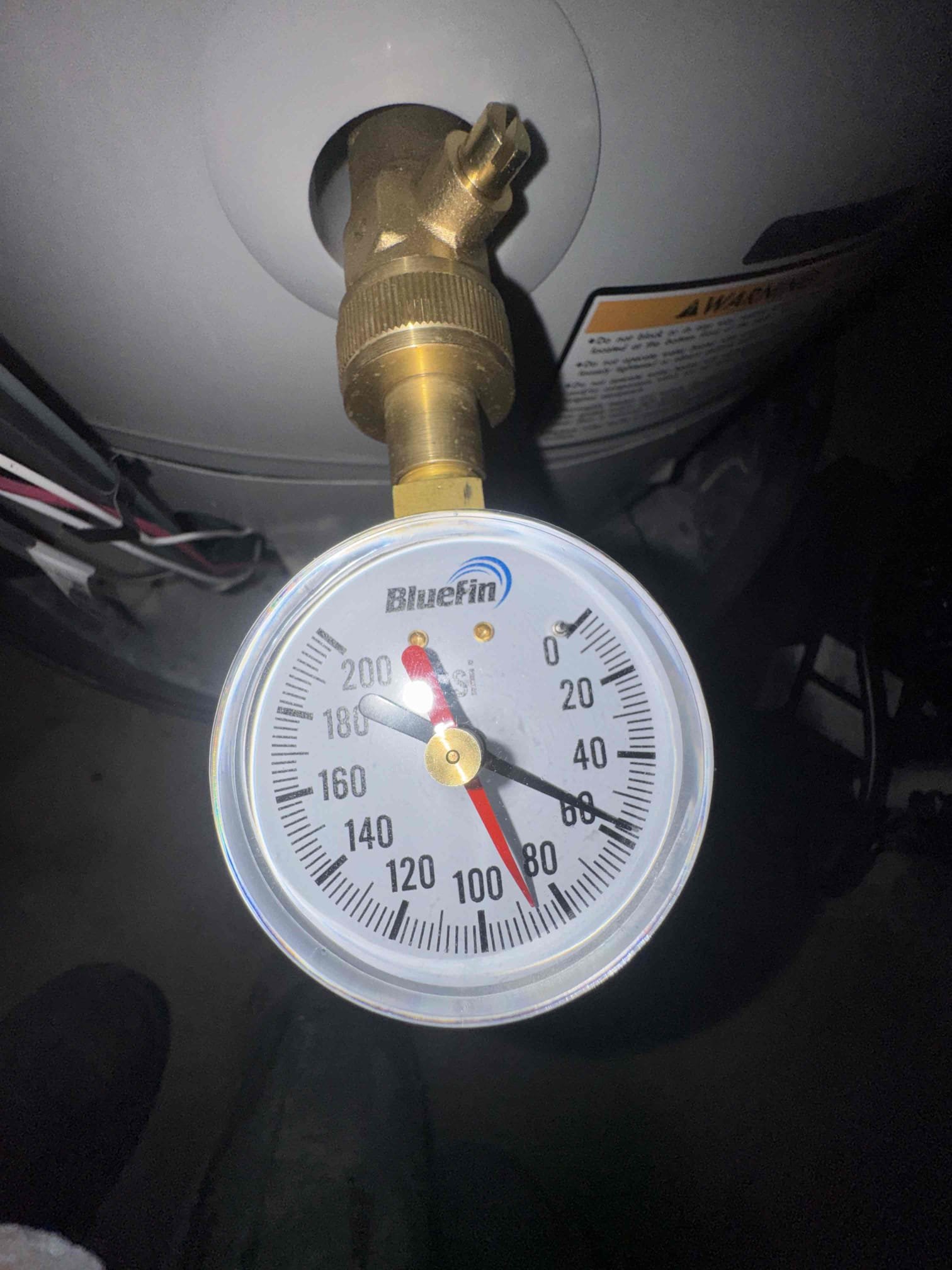 4/21/26. Removed Exsisting water heater from the basement. Installed warranty replacement 75 gallon Bradford white water heater. Adapted to existing copper pipping. Installed in existing drain pan with water alarm. Set water heater to hot setting. Installed new prv valve. Checked water pressure it was good at 60 psi. Water heater is working properly at time of service. 