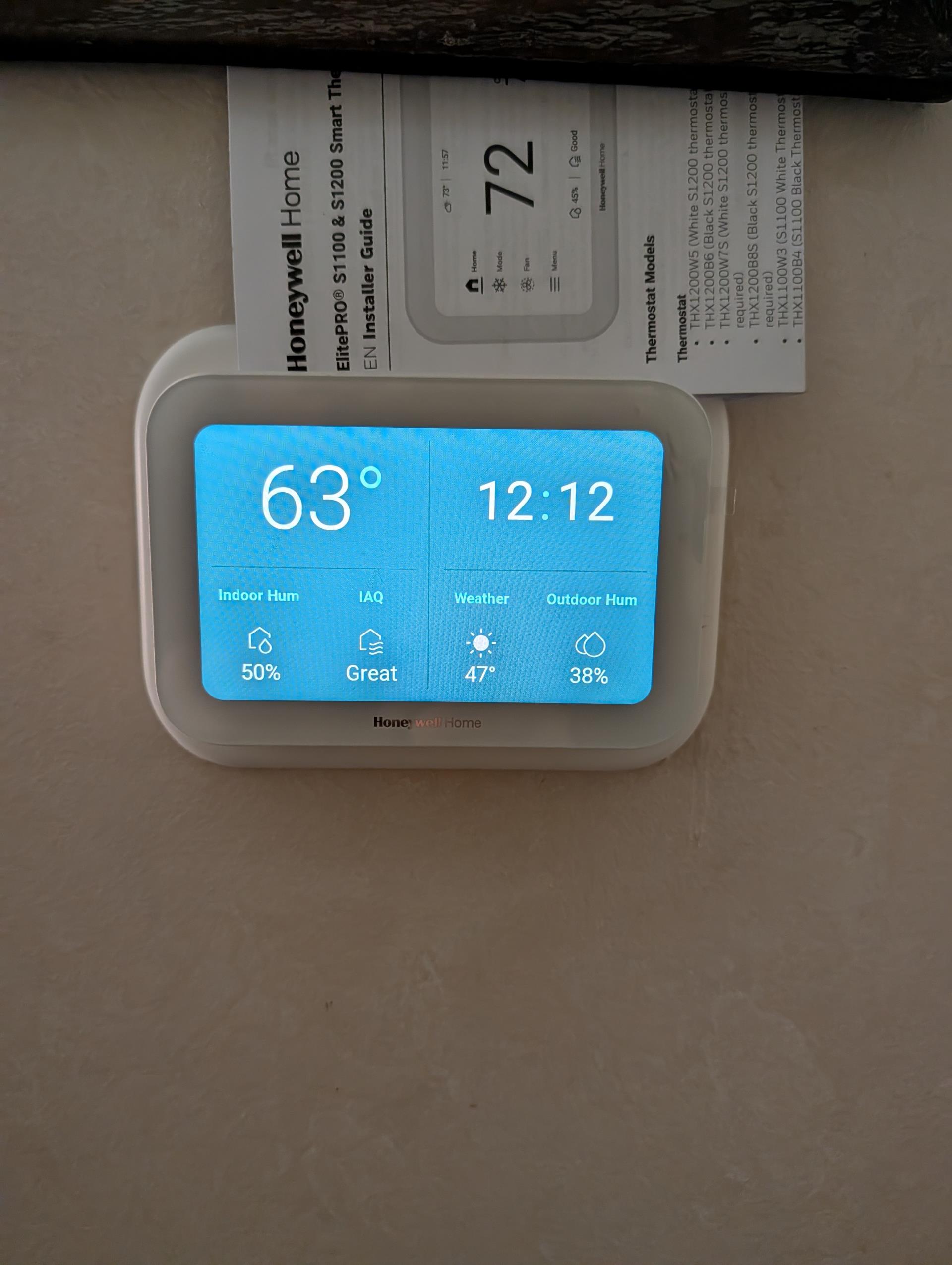 No heat issue with recently installed system.
Neither indoor equipment or outdoor equipment were operating. 
Made sure thermostat was demanding heat. 
I started at indoor equipment low voltage control wiring. There was no demand for heat from thermostat.
Checked for open safeties, there are no open safeties.
Took NEST thermostat off and placed back on. After 2 minutes delay system came on as designed in heating.
Informed homeowner that the thermostat could have simply not been clicked in all the way or the contacts are intermittently failing to work.
Offered S1200 smart thermostat.
He agreed to install. 
Installed and configured Honeywell S1200 thermostat. Connected to WiFi and the app.
Configured as 2-stage heat pump. Aux heat lockout 35°, compressor lockout disabled. 

Completed Quality assurance inspection: Checked mechanical, wiring, ductwork connections, refrigerant and drain piping. Tested aux heat 40A 10KW Good. Checked refrigerant pressures: match manufacturer chart.

System op