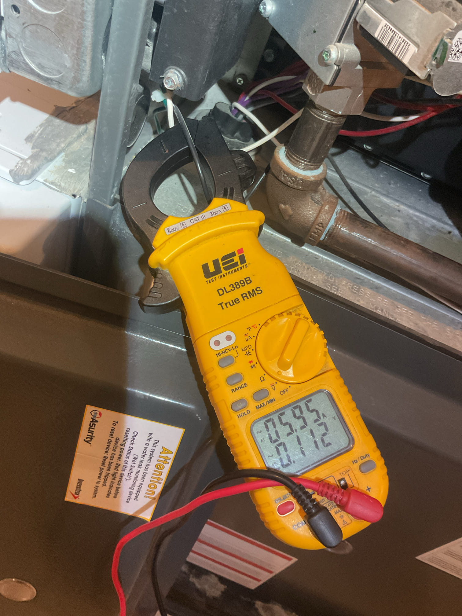 Completed AC tune up for 3 Ton Amana AC system

Aprilaire 501 filter ok; we will need to replace at following tune up. Reminded homeowners to buy them. They normally stock. We can provide them if need be. Provided estimate. 
Indoor and outdoor coils in good condition 
Inspected wiring, controls, electric motors and components; left estimates for surge protector for outdoor equipment. Indoor Blower motor has surge protector. Offers to install surge protector for outdoor equipment today. Homeowner agreed. Completed work today. 
Measured temperature split and static pressure 
Inspected drains; cleared trap with brush flushed with 2 gallons water then and added 4 treatment tabs. Informed homeowners that it is a good idea to add 4 per month to keep drain line cleared. Have experience 1 drain backup in past. We could not find Drain termination *It has to be behind a wall. 
Checked integrity of compressor motor (mega ohm test)

Assessed refrigerant charge checked pressures. Good 

AC system o