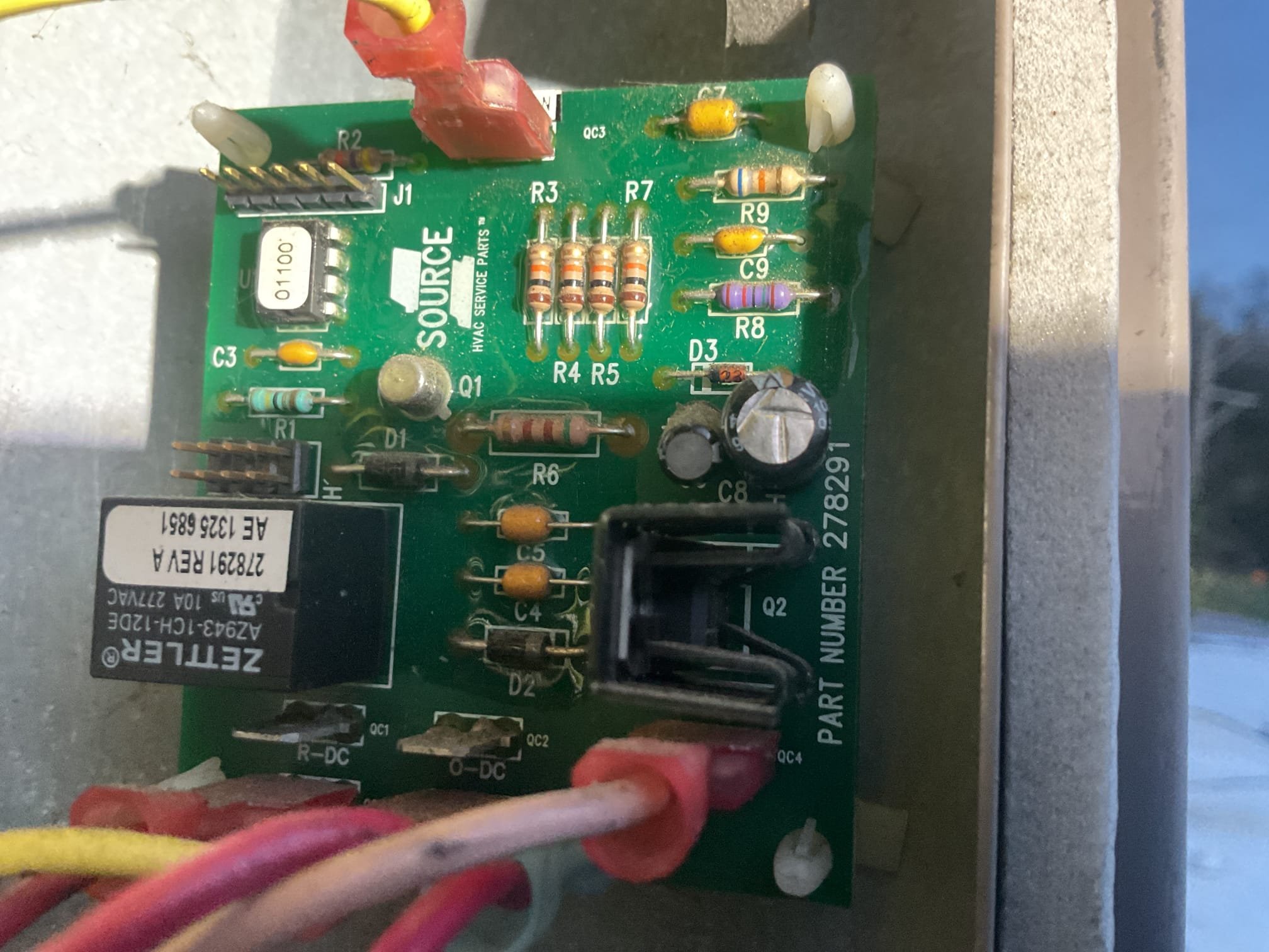 (2) Rooftop units York Heat pumps
Unit 2 works (serves the storefront)

Unit (1) which serves the work area and cashier not running.

Found the 75VA transformer miswired in Such a way that the high voltage contacts were landed on the low voltage points and vice versa! I believe this happened because someone untrained literally wired the transformer based on the colors of the wires. 
Unit yellow (one leg of 240) as wired to transformer Yellow  (24V secondary) 
Unit Black (the other leg of 240v) was wired to transformer Black (primary 120V) 
The unit 24V (resettable fuse) was wired to transformer red (primary 208) 
Unit common (brown) was left unwired as was transformer 24V common. 
*Also noticed a clipped off low voltage wire on roof just outside unit.

At some point the low voltage controls were powered by one leg of 208 volts. 

I rewired the transformer correctly for sake of troubleshooting. Controls are not energizing contactor. The defrost board not passing 24V to contactor. 
We wi