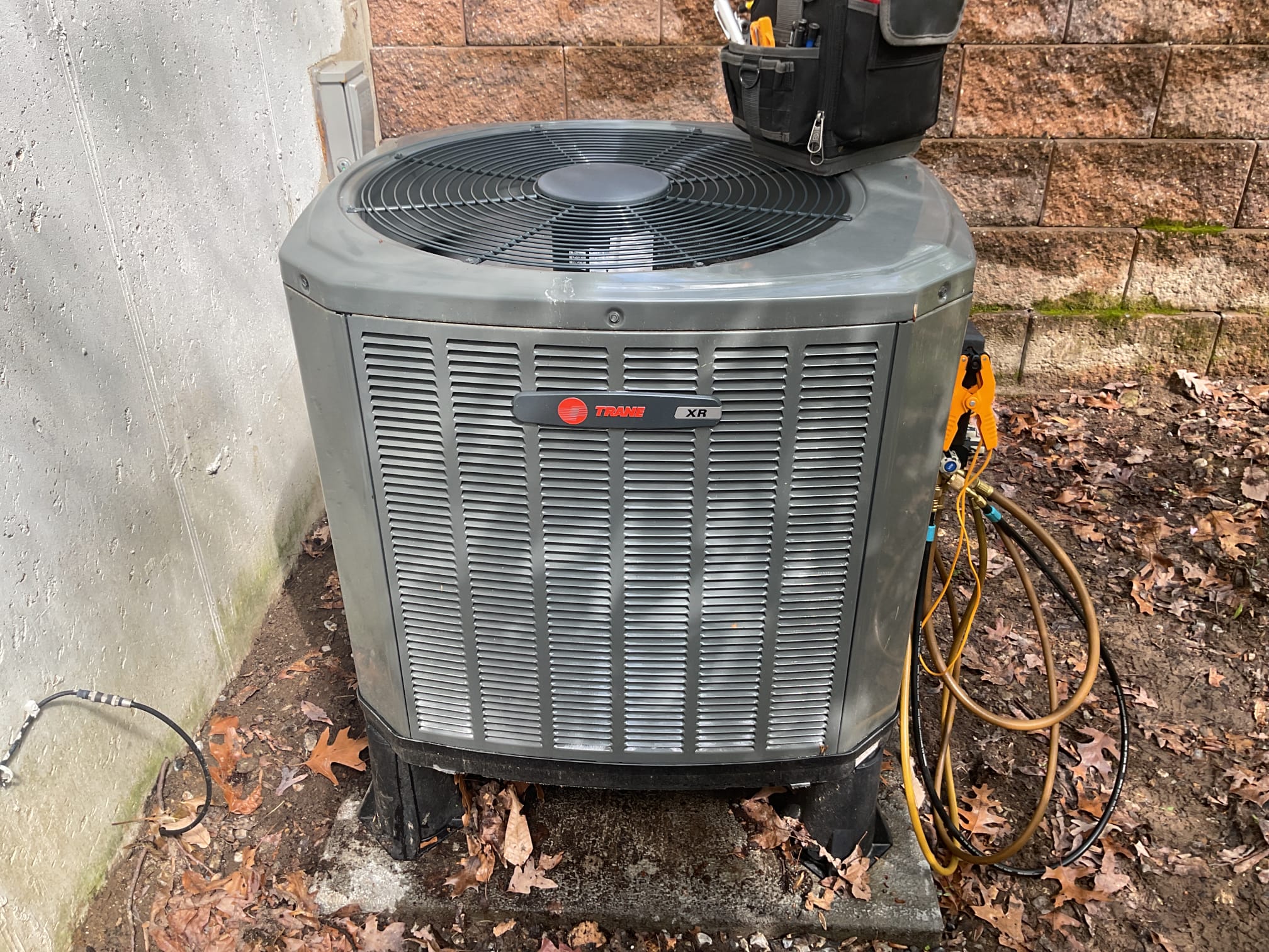 4/22/26. Performed precision a/c tune up on 2024 trane heat pump system. Checked all electrical connections and components. Replaced aprilaire 413, provided by homeowner. Checked temperature split. Flushed ez trap. Tested duel capacitor. Checked refrigerant pressures and temperatures at indoor and outdoor units. Heat pump is working properly at time of service. 