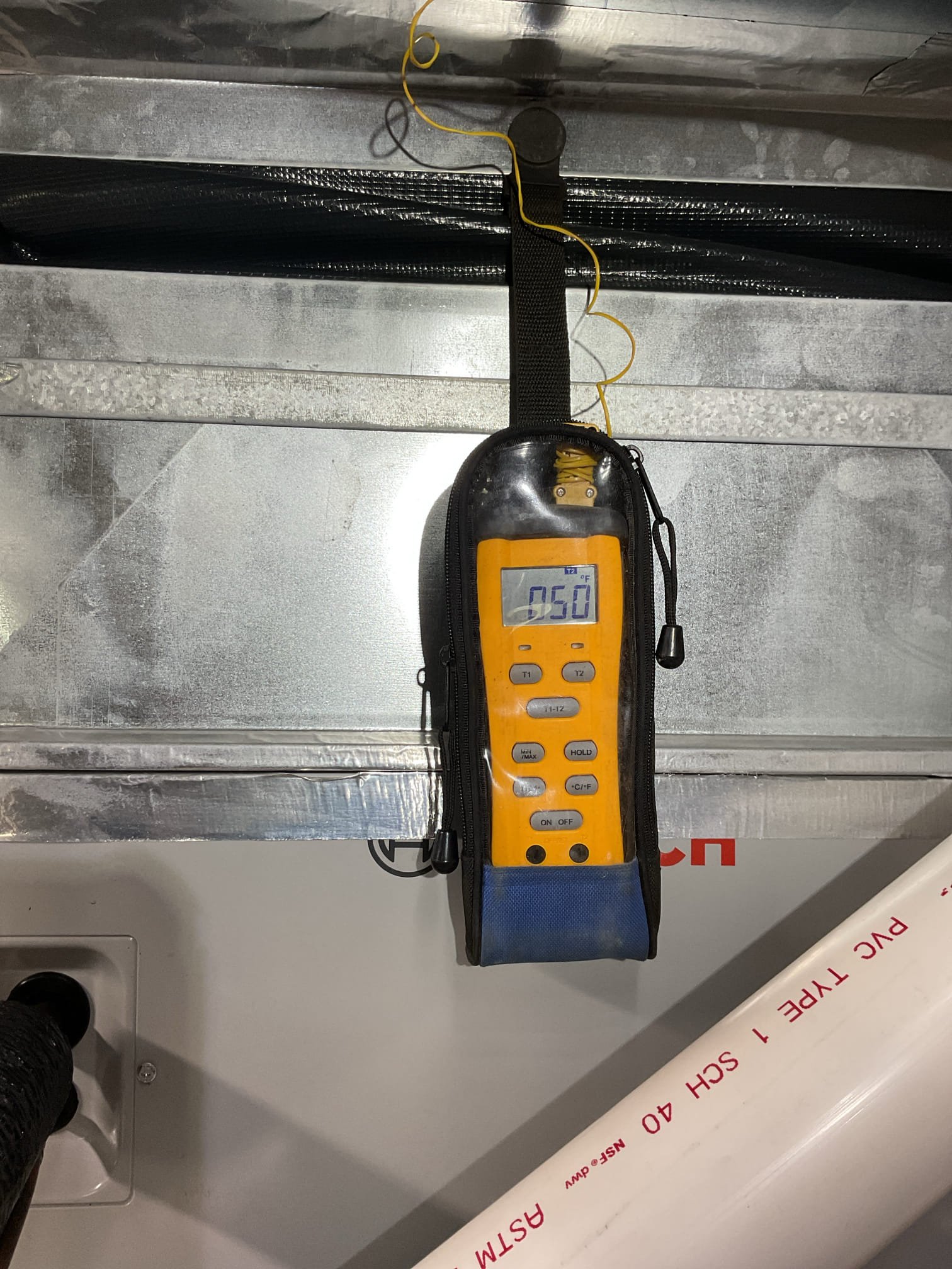 Completed AC tune up for Bosch inverter system. Installed July 2024 by Dibiase. 

20x25x5 filter ok 
Indoor and outdoor coils in good condition 
Inspected wiring, controls, electric motors and components; 
Measured temperature split and static pressure 
Inspected drains; cleared EZ trap, tested pump; added treatment tabs to drain pan. Cut back drain line and added unions at (2) points for ease of servicing drain and pump in the future.  
Checked integrity of compressor motor (mega ohm test)

UV bulb is expired in the Bio-Fighter UV system. Homeowner said he will replace bulbs and knows how to source them. 
Provided a mail estimate for APCOX whole home air treatment system.
Lifetime warranty on unit. 3-year bulb replacements. 

Assessed refrigerant charge checked pressures. 272/130 5° SC excellent 

AC system operating well at this time. 

Homeowner paid for plan renewal today. 