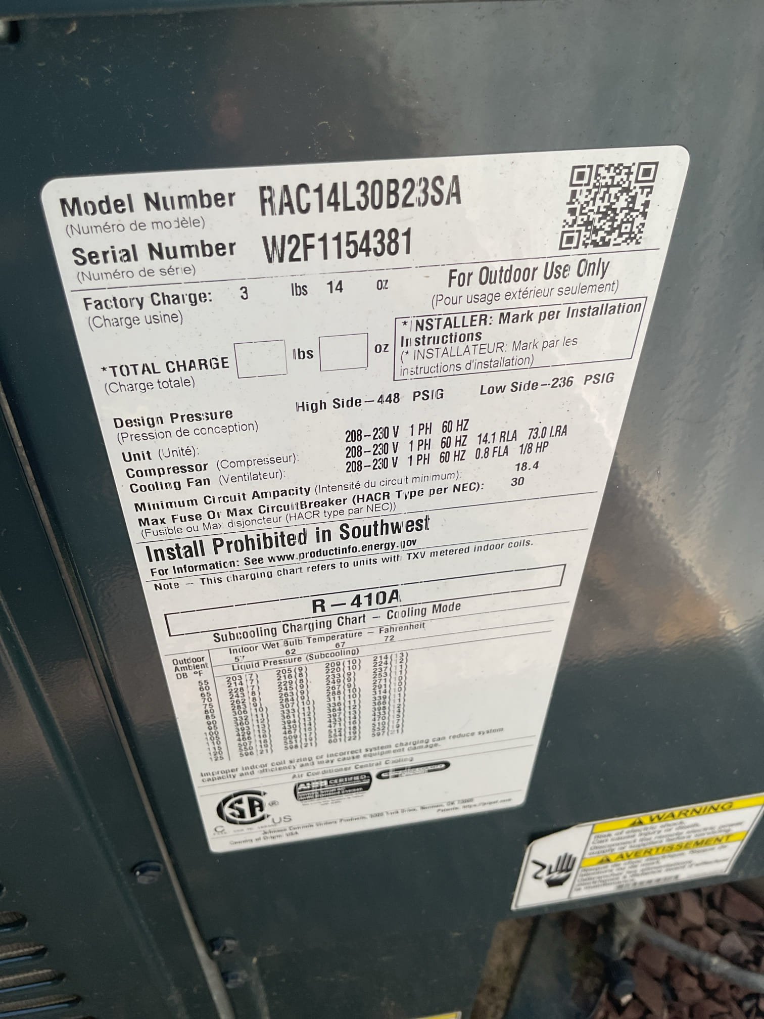 Luis 4-23-26 performed ac tune up on evcon 2.5 ton ac unit. Mobil home system. Check air filter, blower and Tempe split between supply and return. Check outdoor ac unit. Refrigerant levels and pressures ok 73 degree outdoor Temp capacitor and contactor ok. Cycle ac unit. Ac system is operational within manufacture specifications. 
