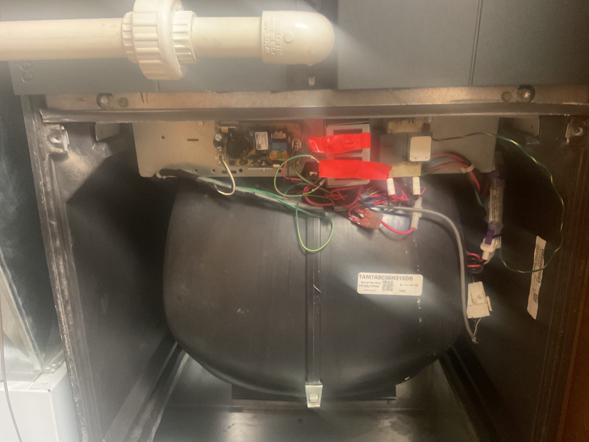 4/23/26. Performed precision a/c tune up on American standard heat pump system. Checked all electrical connections and components. Blew out condensation drain. Checked refrigerant pressures and temperatures. Tested all capacitors. A/c is working properly at time service but do to the age would consider replacement options. 